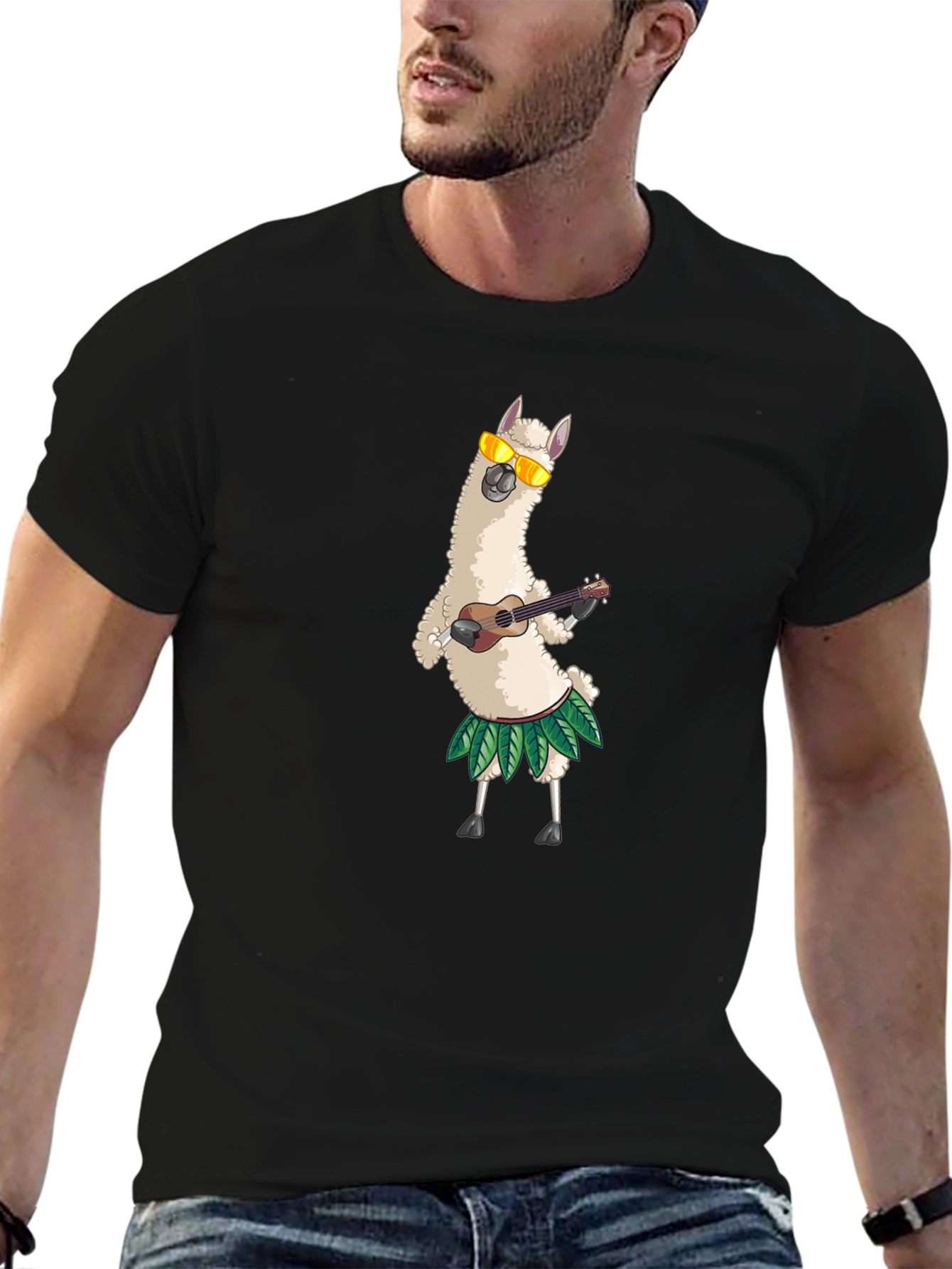 Llama Ukulele T-Shirt - Funny Hawaiian Vacation Tee