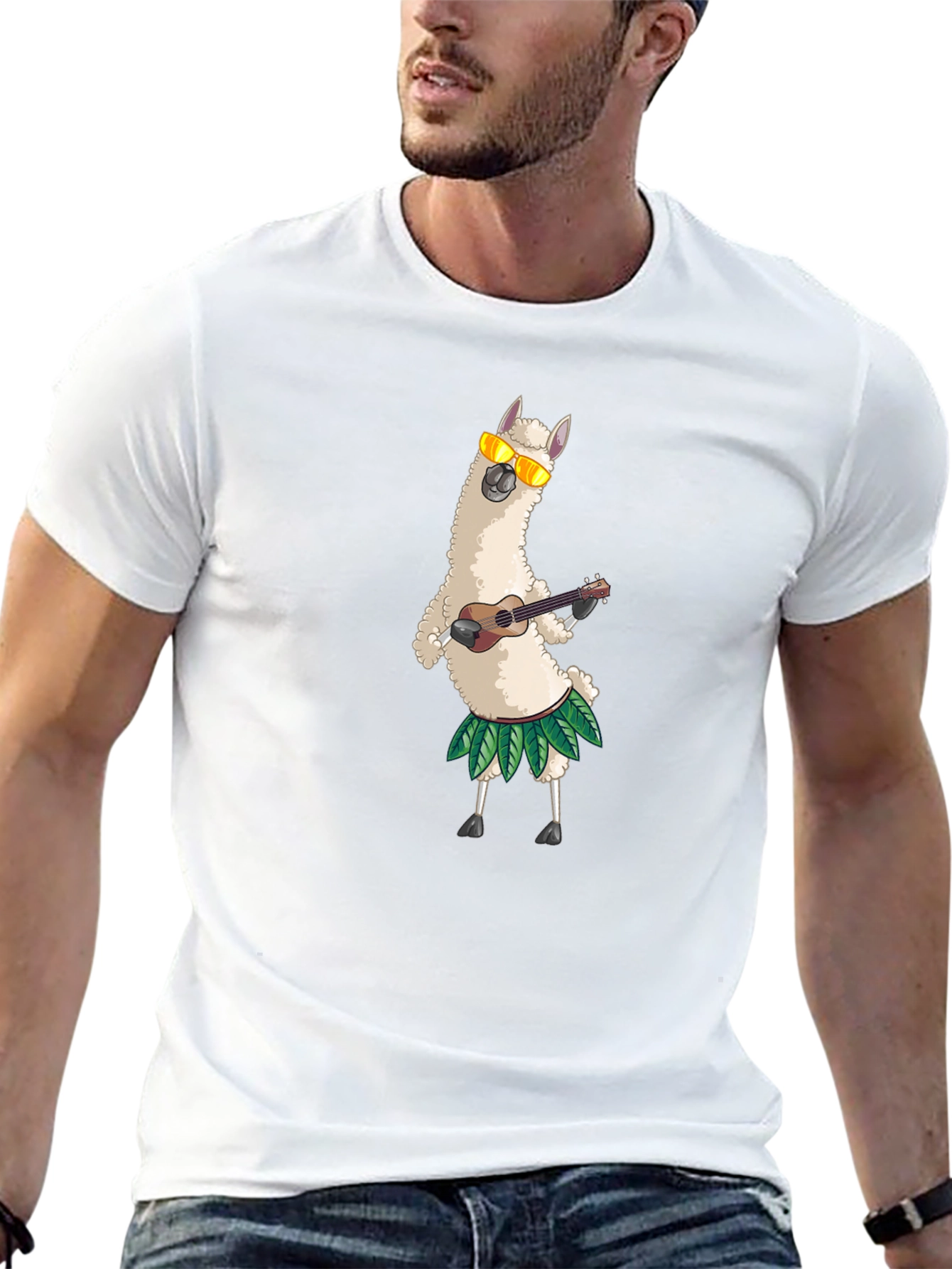 Llama Ukulele T-Shirt - Funny Hawaiian Vacation Tee