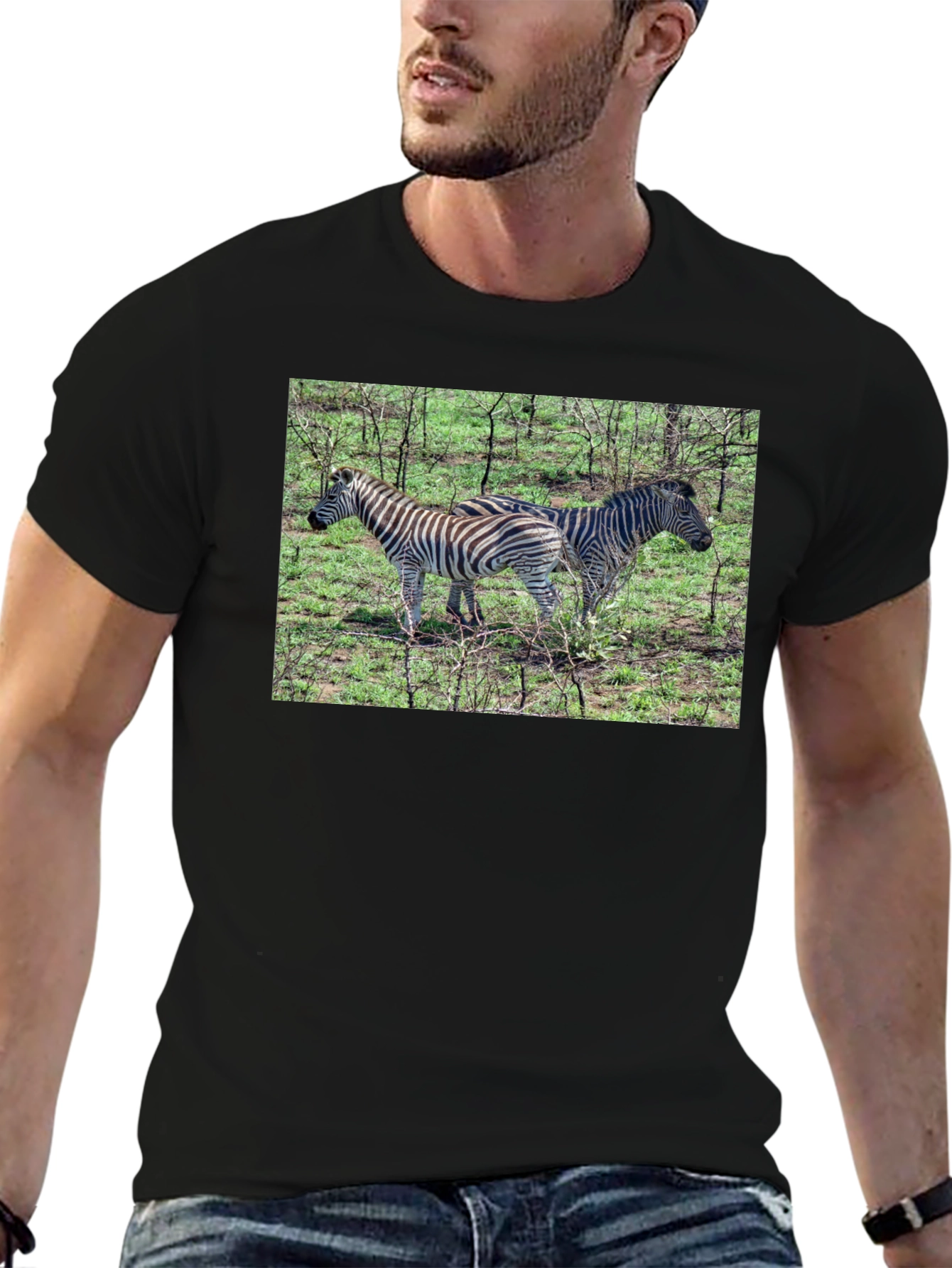 Zebra Print Crew Neck T-Shirt