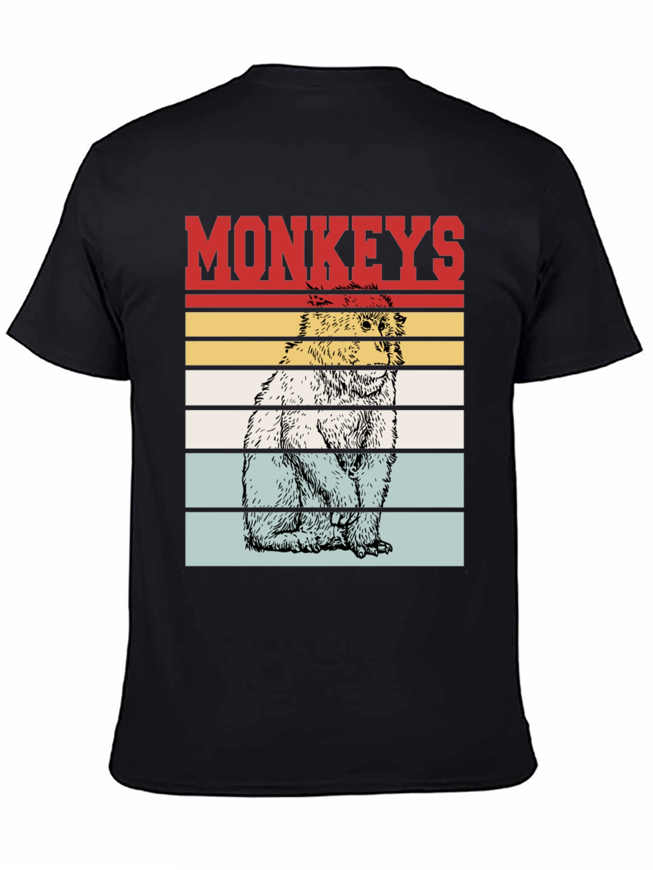 Retro Monkeys Graphic Tee - Black