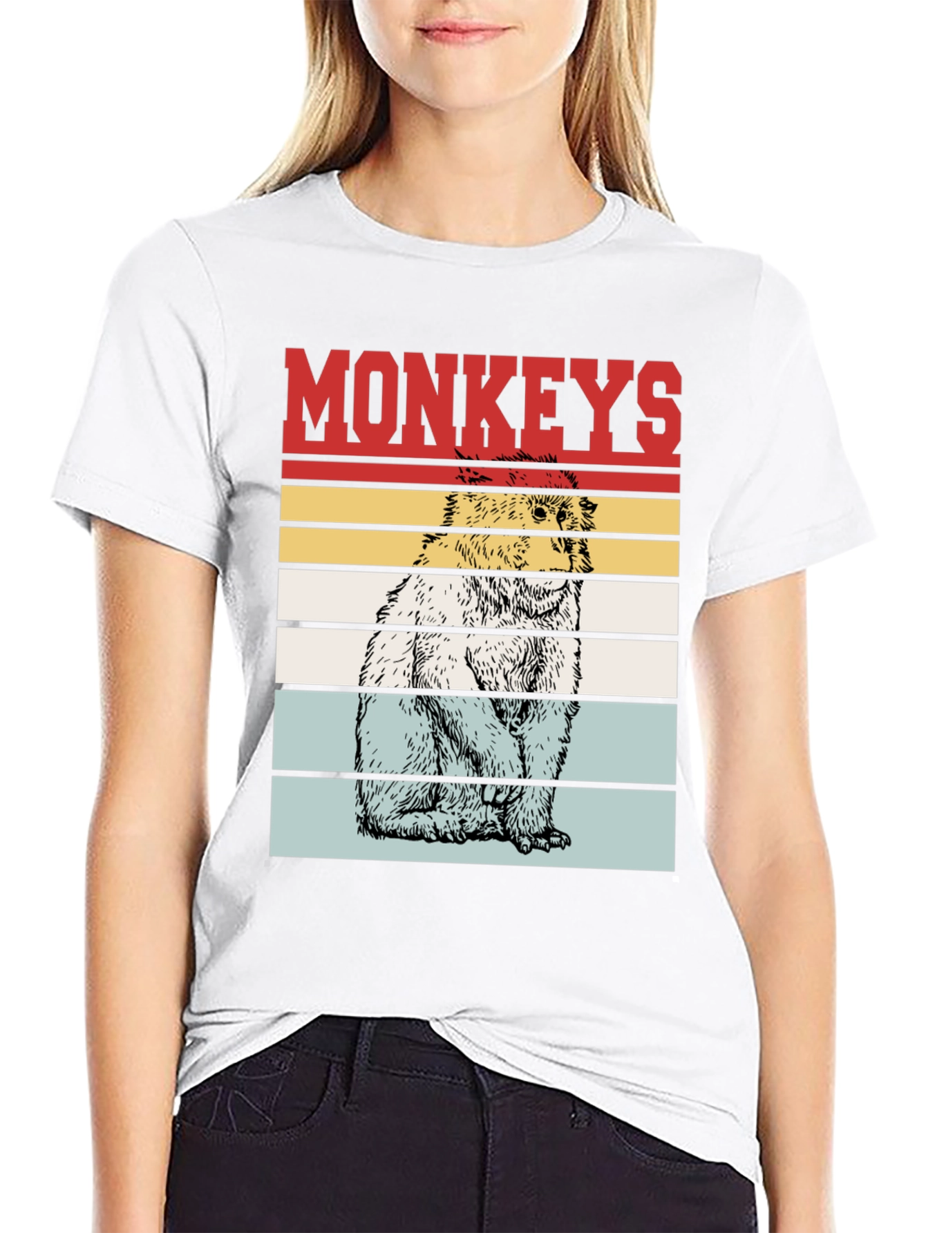 Retro Monkeys Graphic Tee - Black