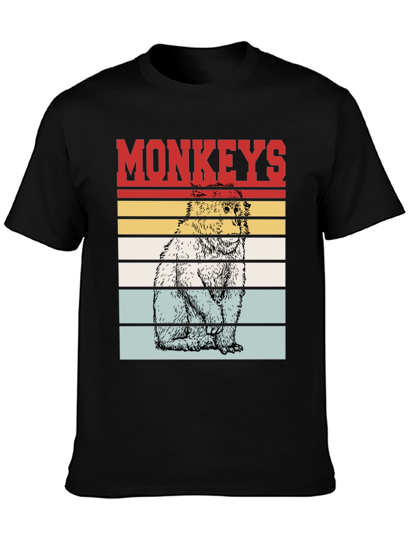 Retro Monkeys Graphic Tee - Black