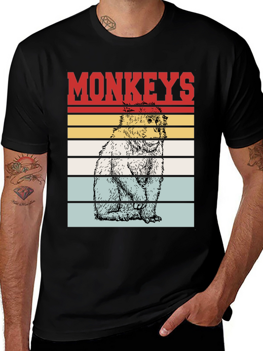 Retro Monkeys Graphic Tee - Black