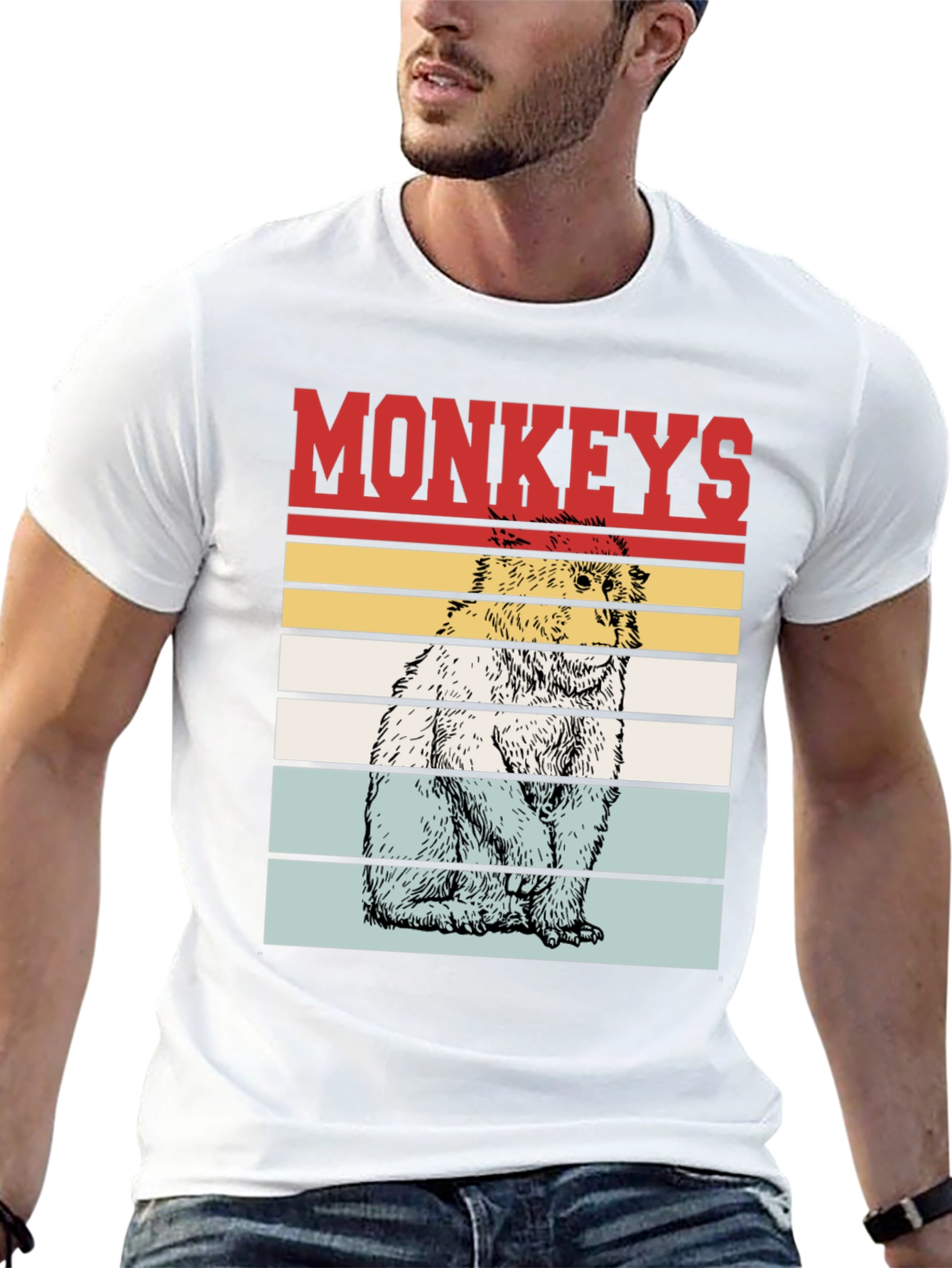 Retro Monkeys Graphic Tee - Black