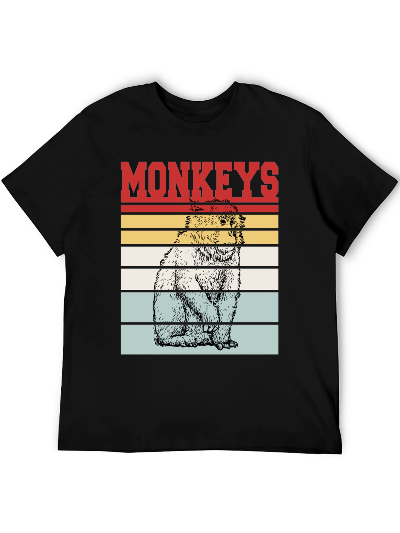 Retro Monkeys Graphic Tee - Black