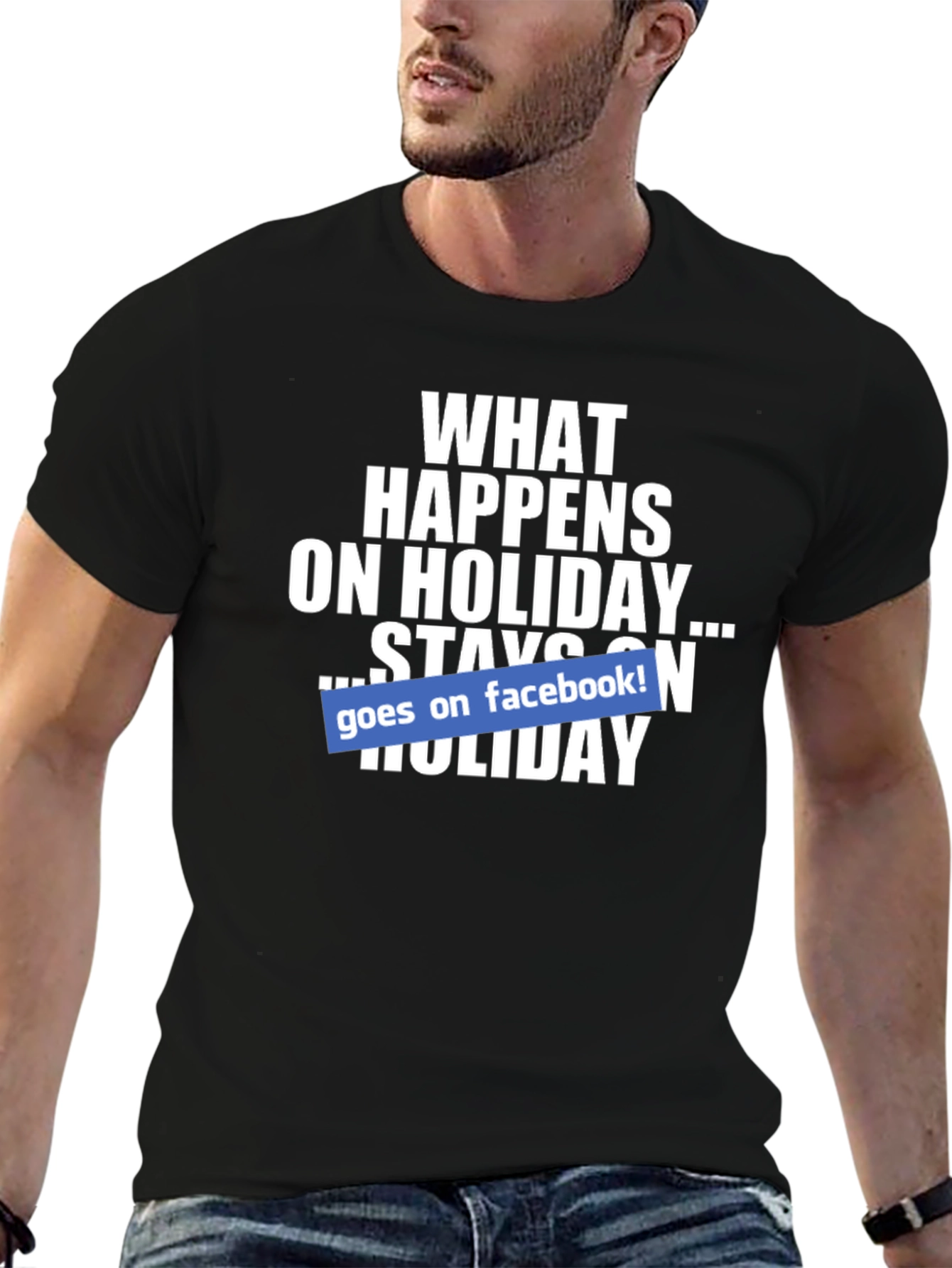 Holiday Facebook T-Shirt - What Happens Stays On Facebook