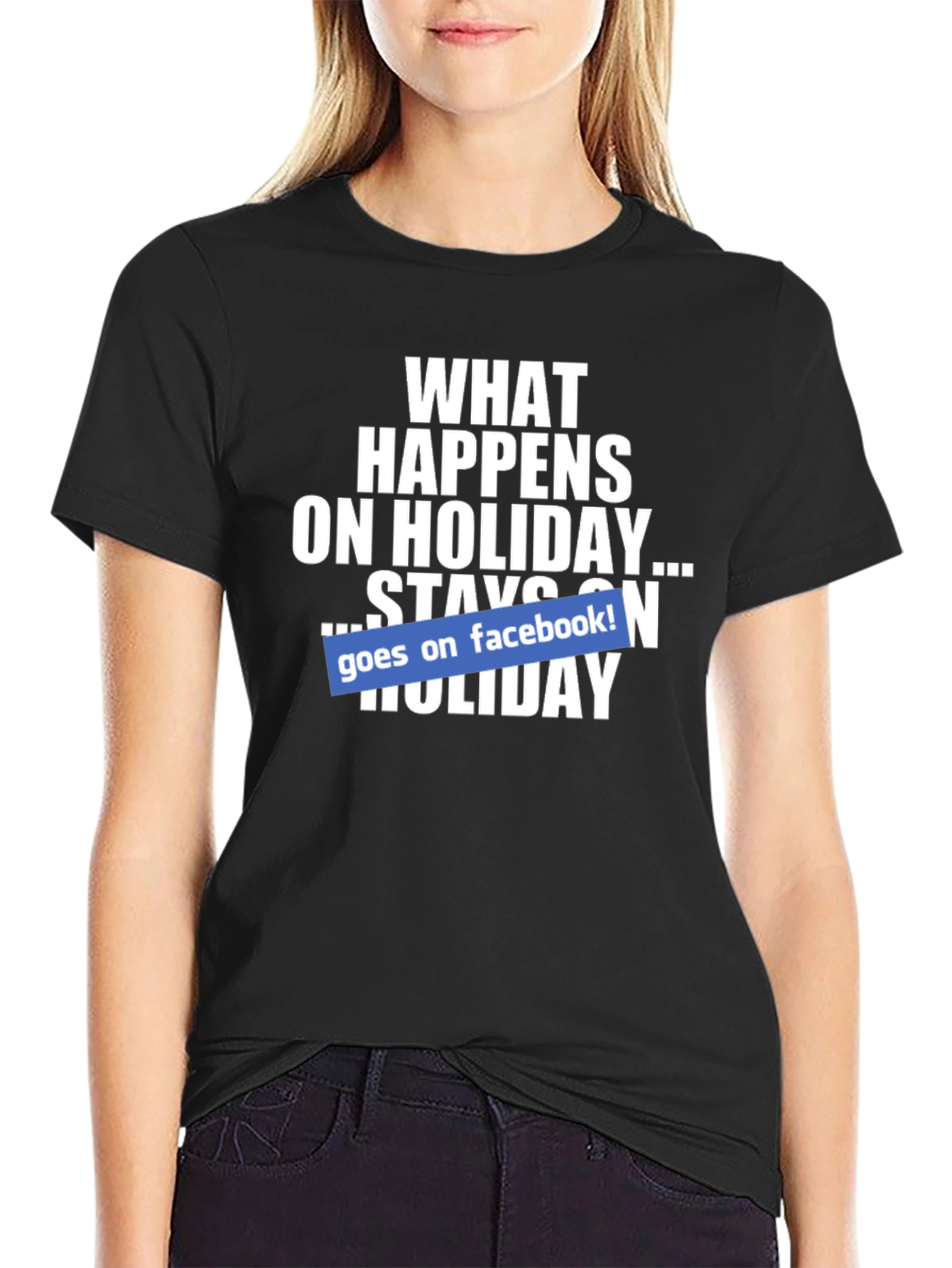 Holiday Facebook T-Shirt - What Happens Stays On Facebook