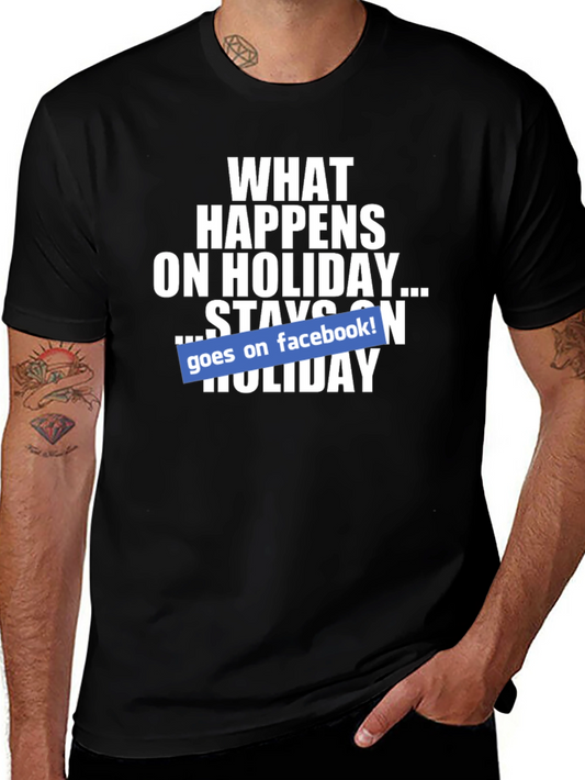 Holiday Facebook T-Shirt - What Happens Stays On Facebook