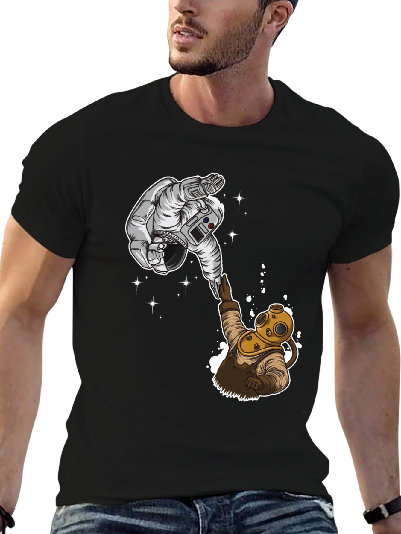 Astronaut & Diver T-Shirt - Space & Ocean United
