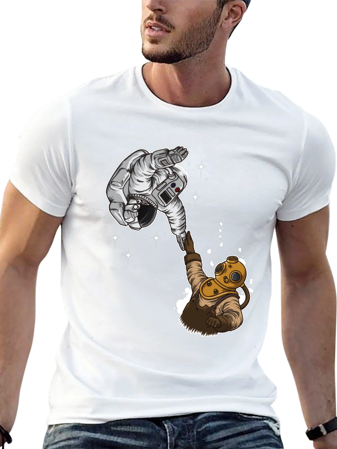 Astronaut & Diver T-Shirt - Space & Ocean United