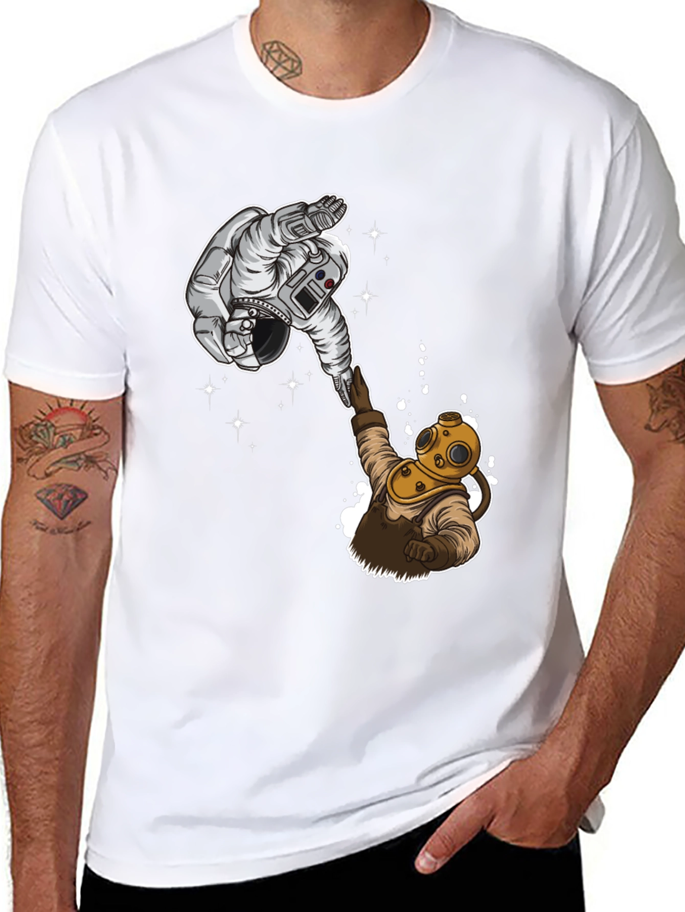Astronaut & Diver T-Shirt - Space & Ocean United