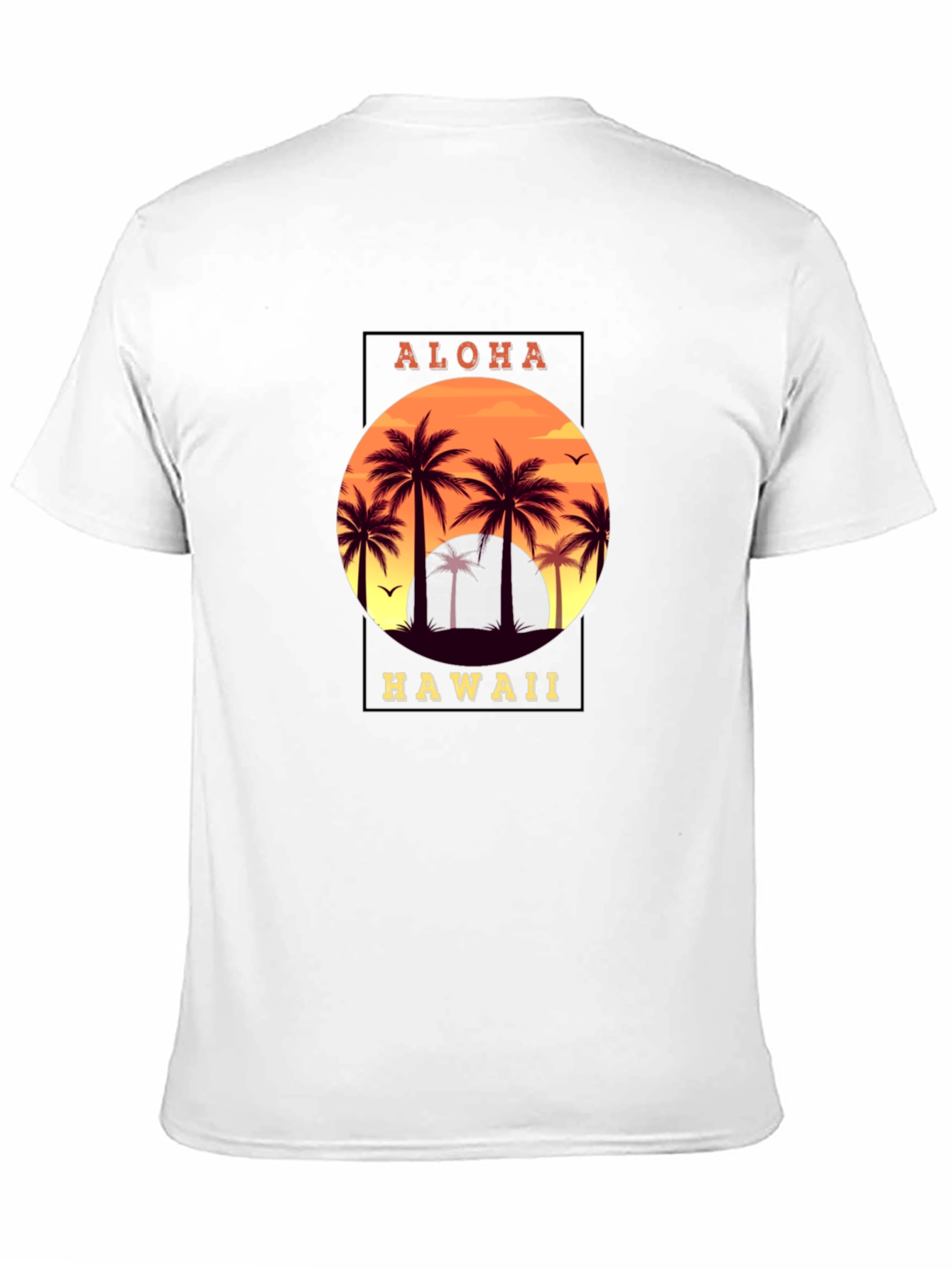 Aloha Hawaii Palm Tree Graphic T-Shirt - Black