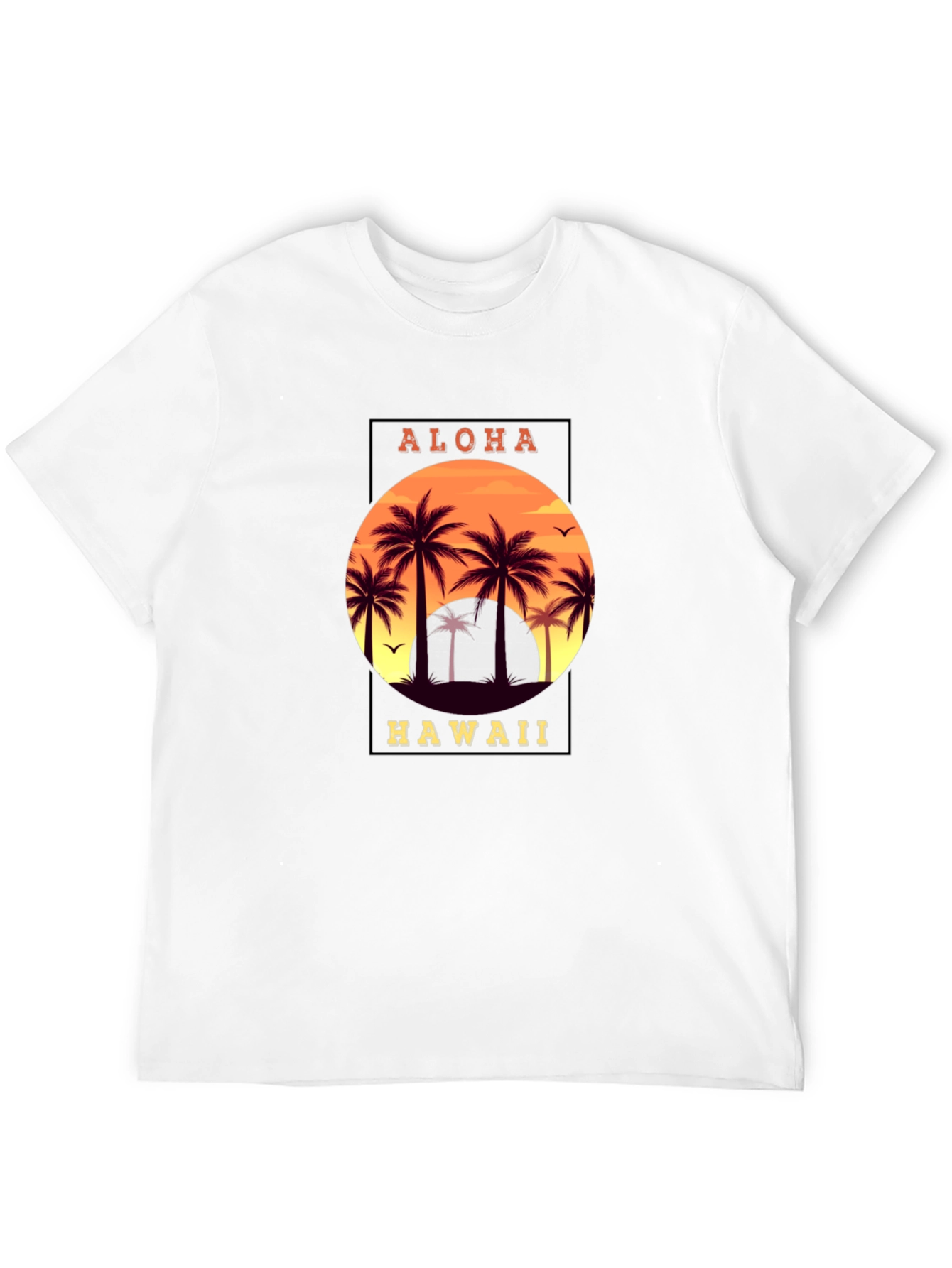 Aloha Hawaii Palm Tree Graphic T-Shirt - Black