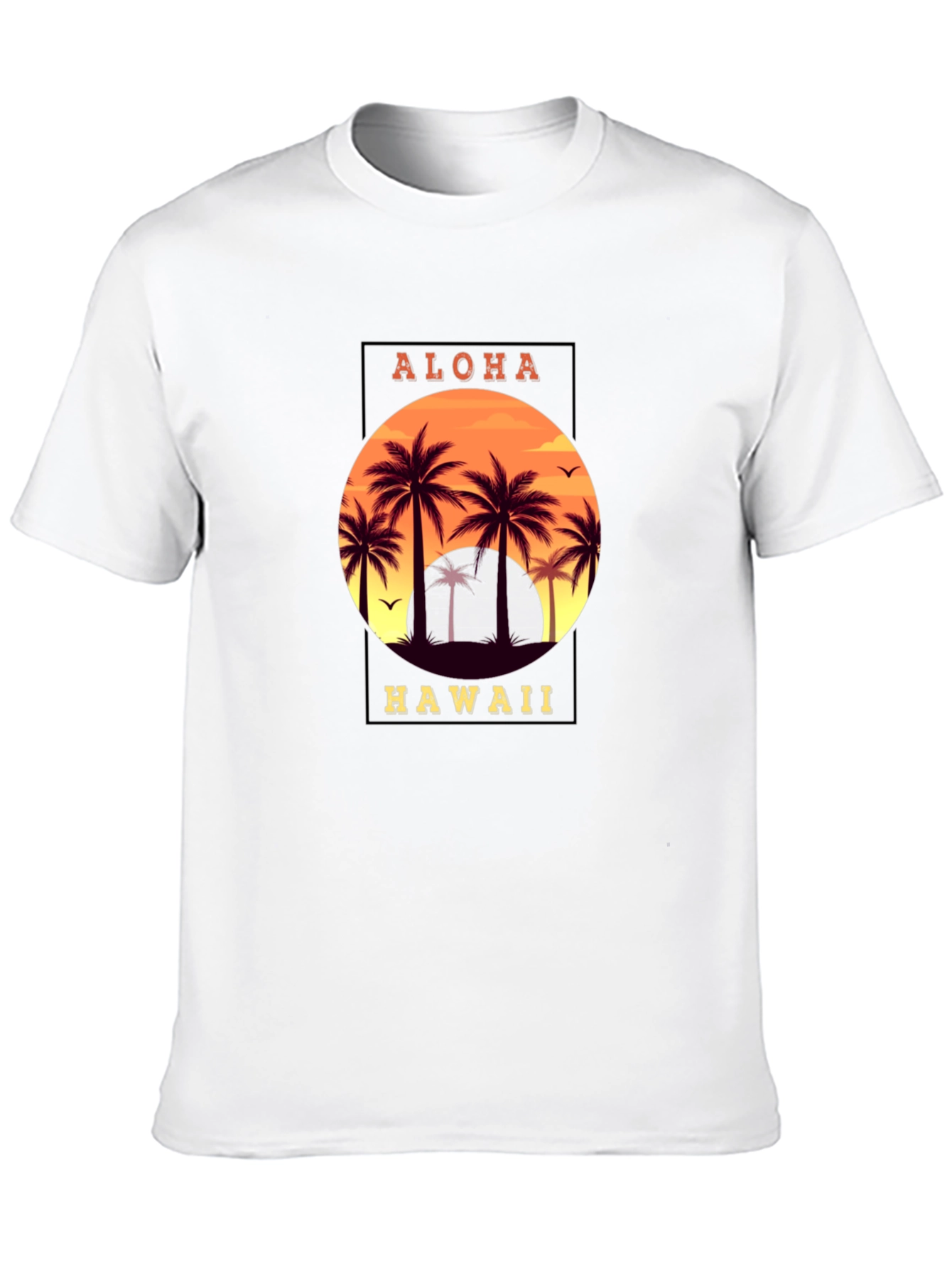 Aloha Hawaii Palm Tree Graphic T-Shirt - Black