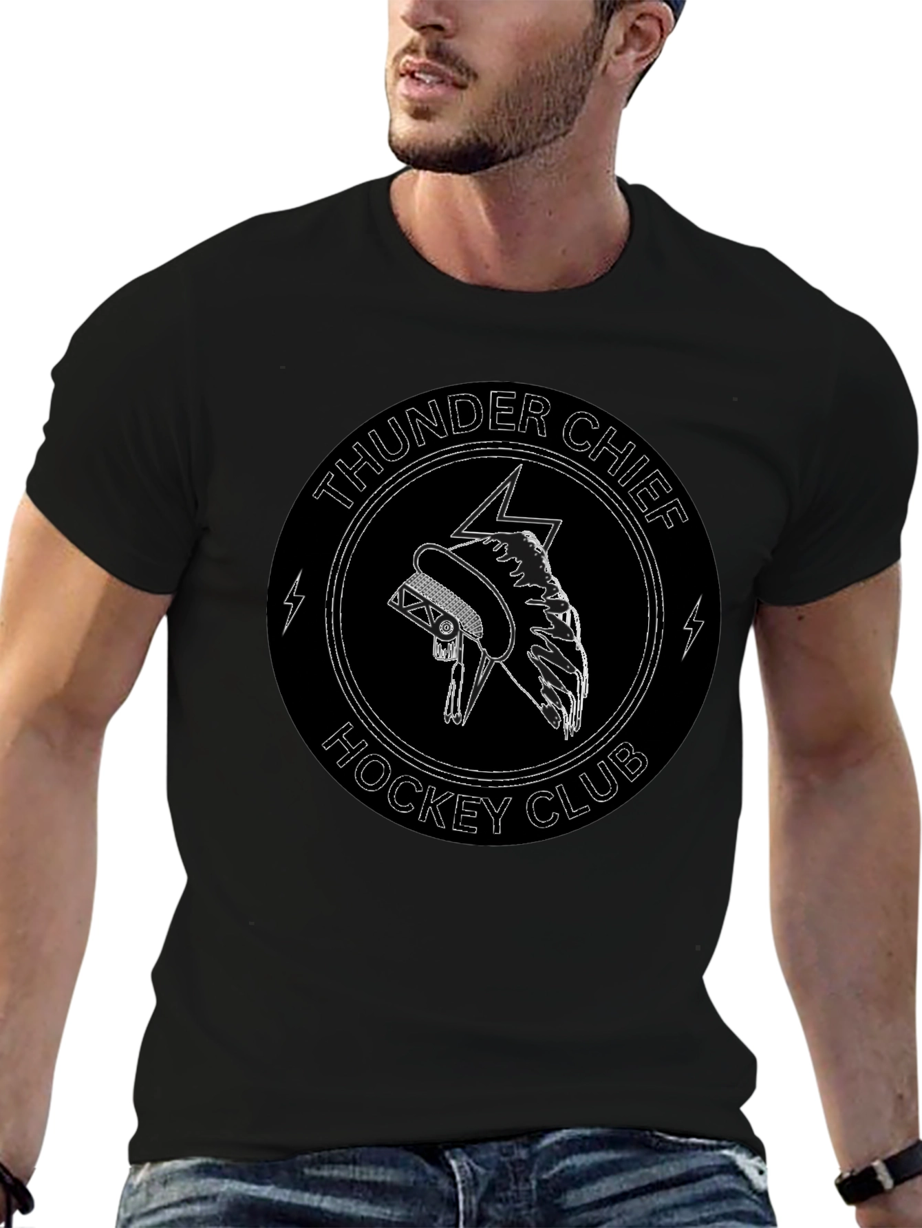 Thunder Chief Hockey Club Black T-Shirt