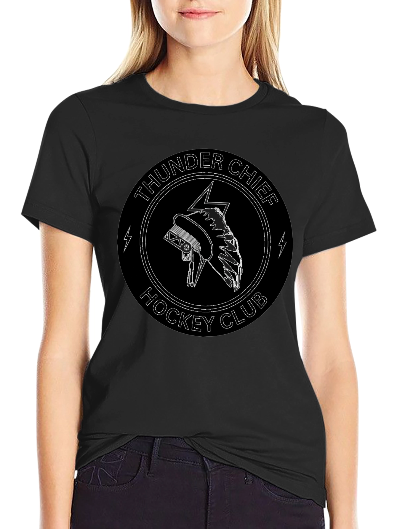Thunder Chief Hockey Club Black T-Shirt