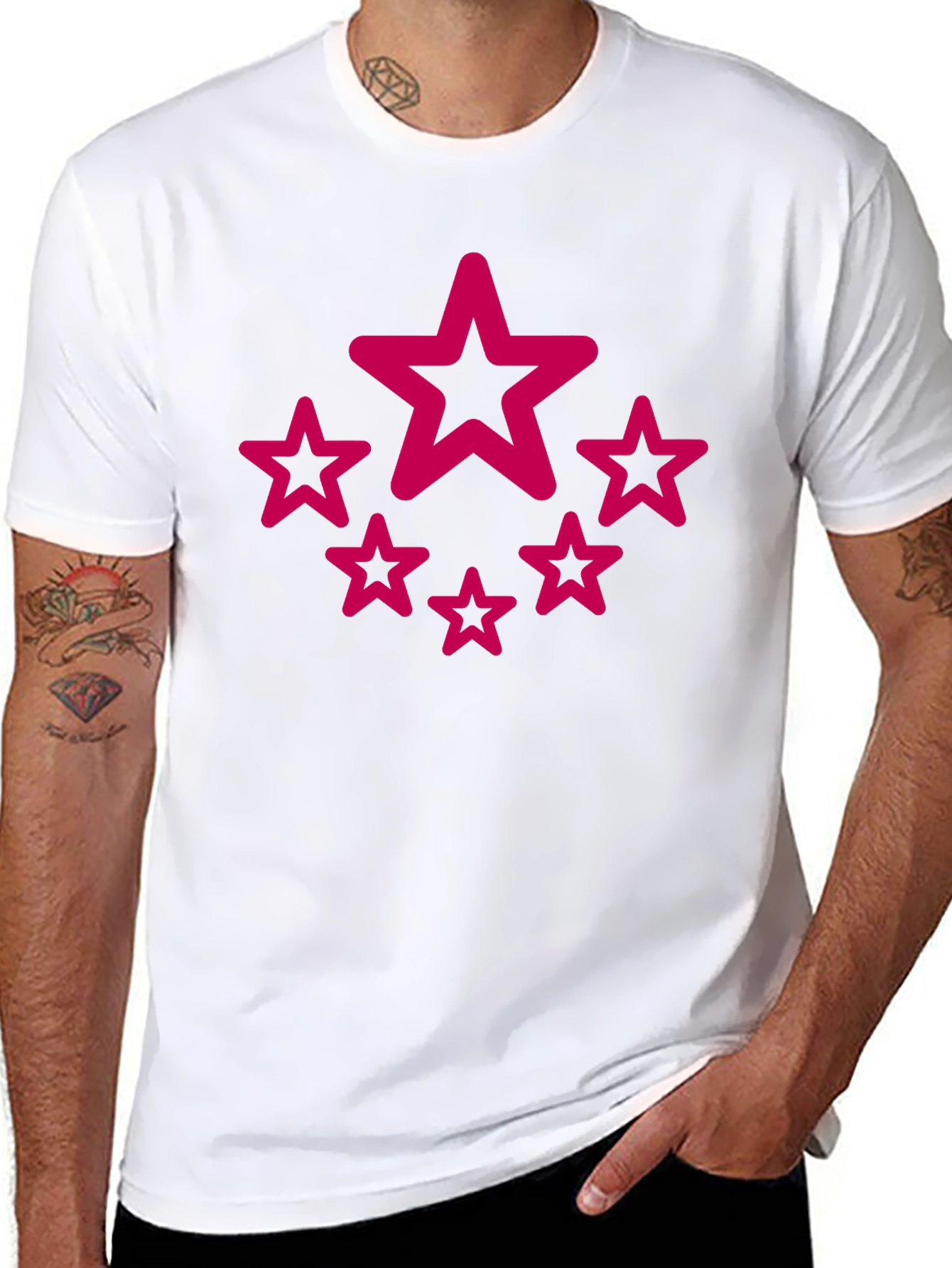 Star Circle Graphic Black T-Shirt