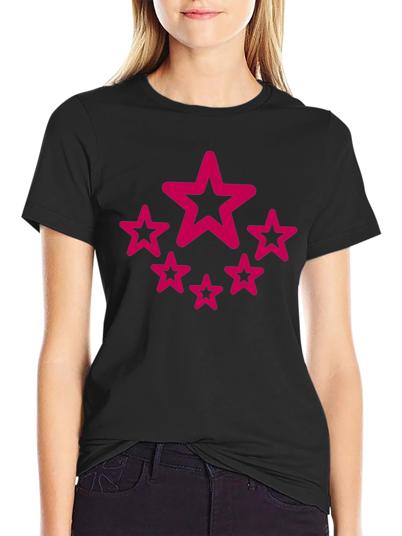 Star Circle Graphic Black T-Shirt