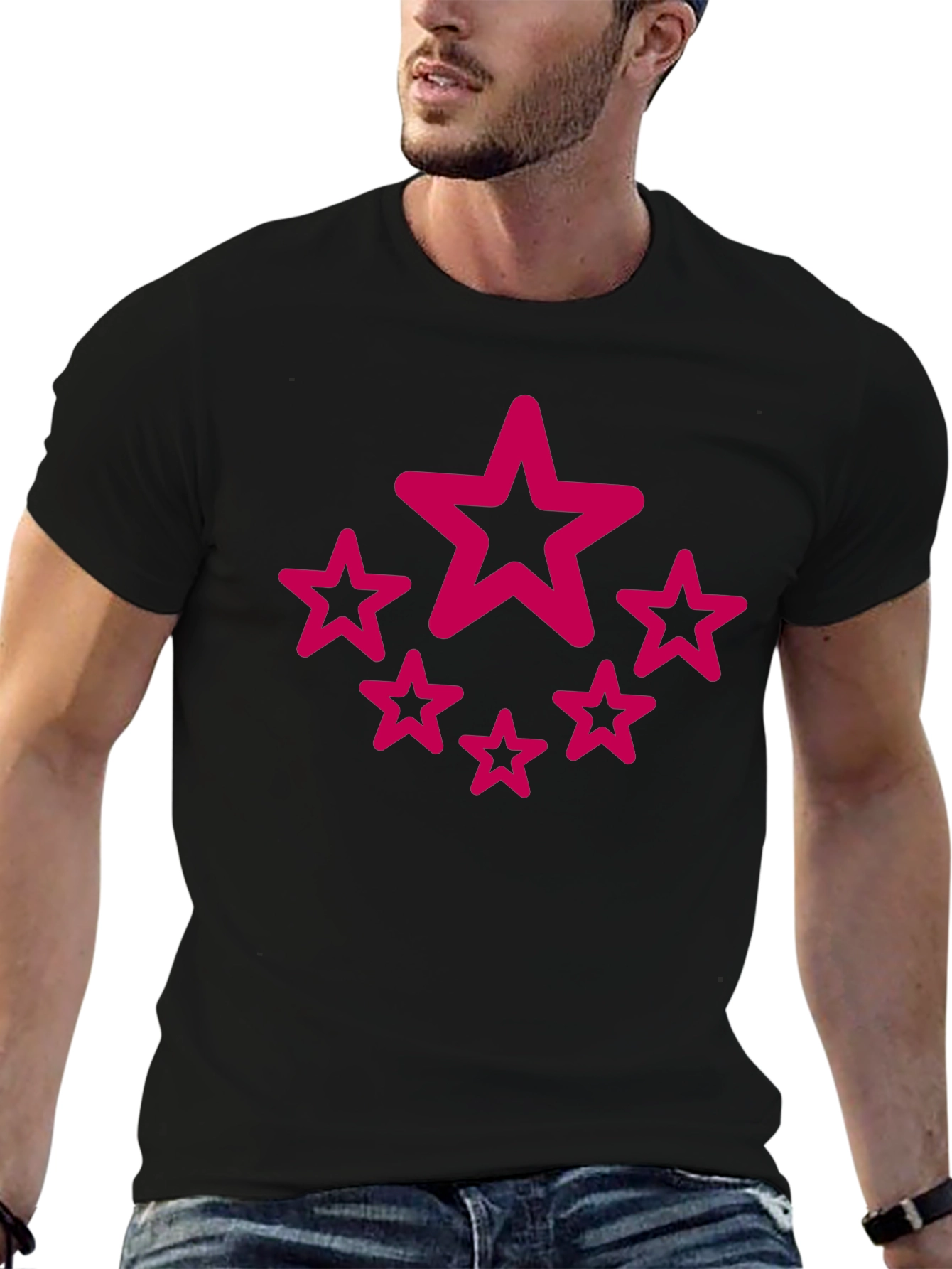 Star Circle Graphic Black T-Shirt