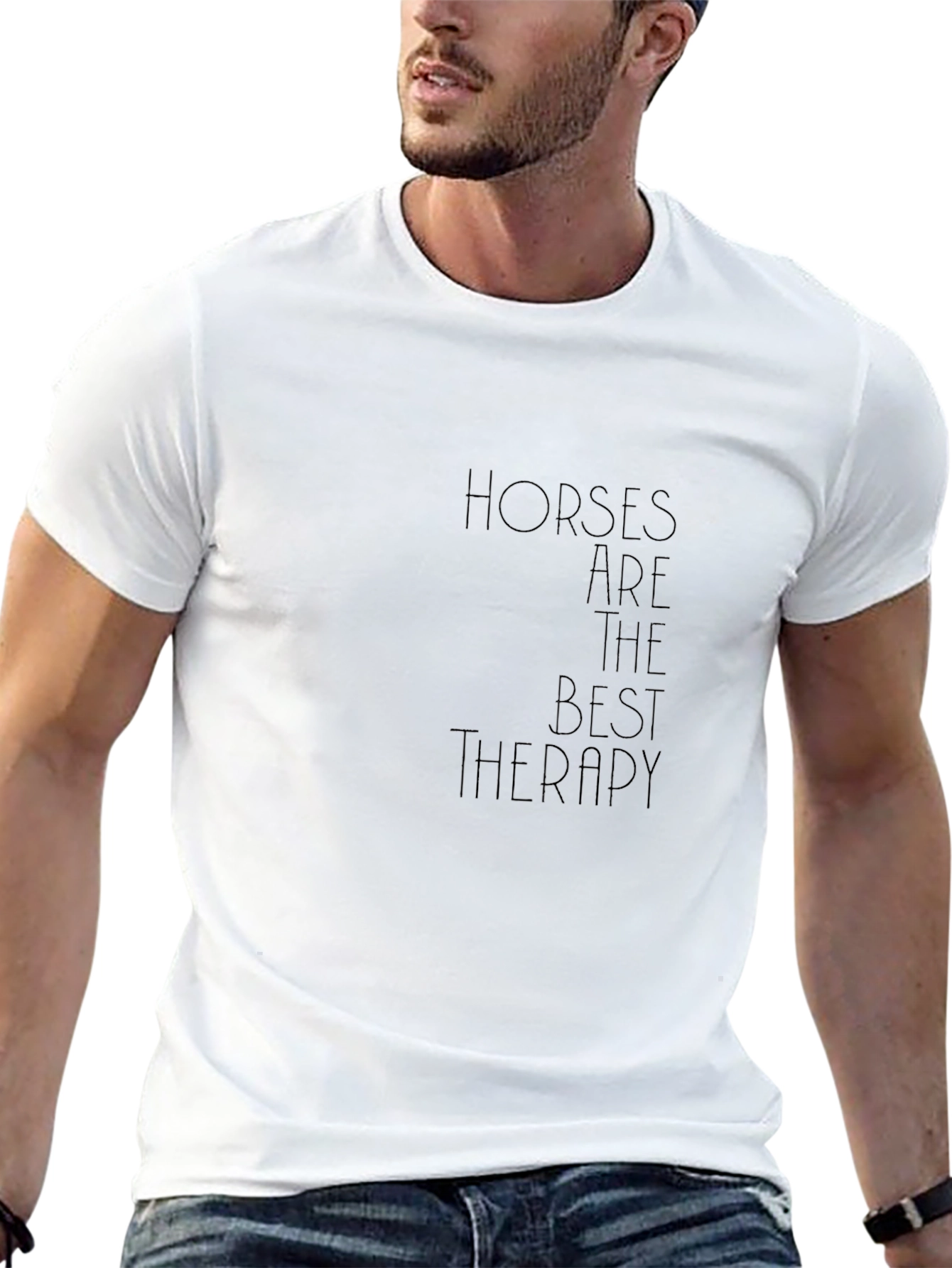 Horses Are Therapy Black Tee