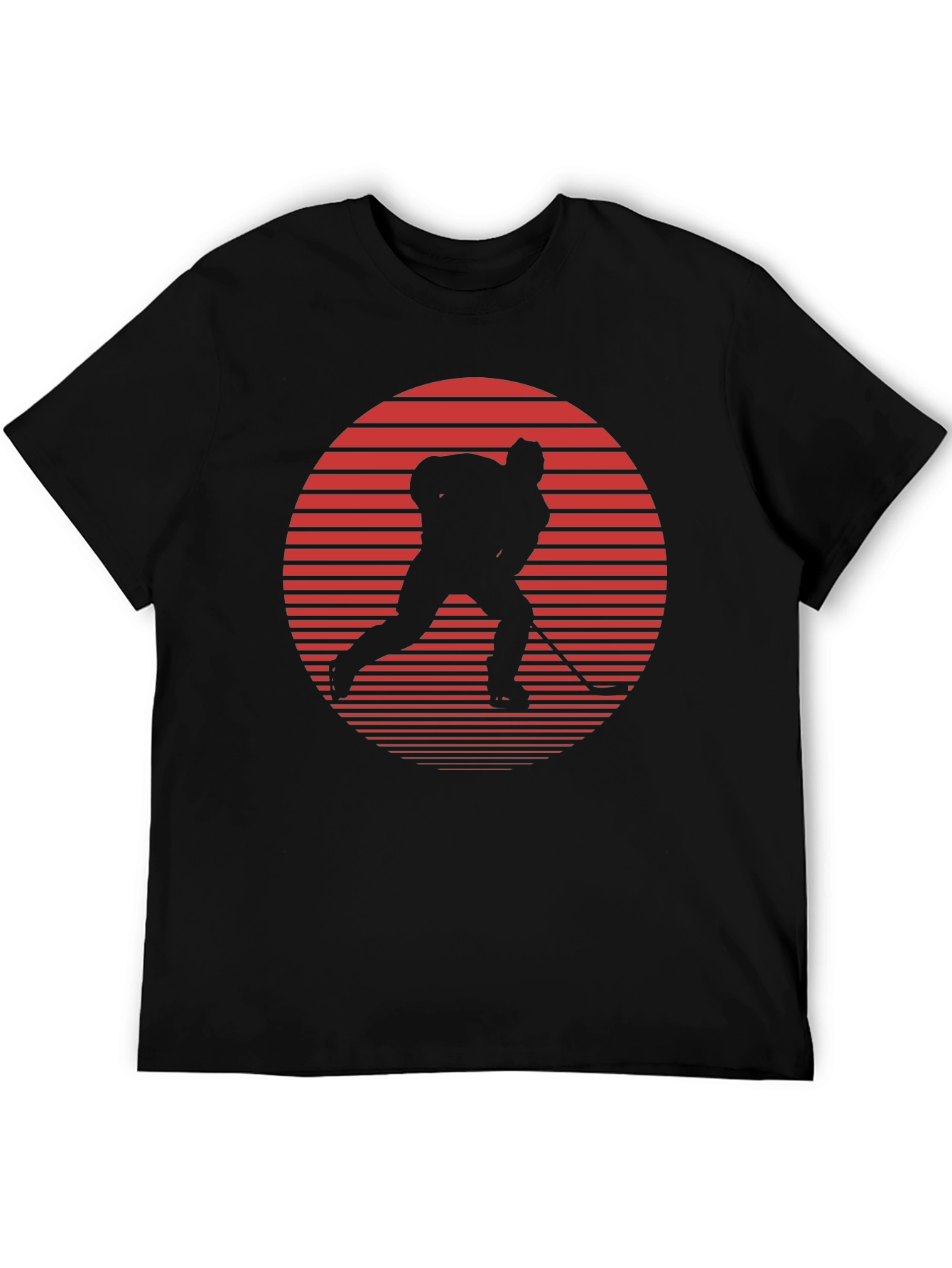 Hockey Player Graphic Tee - Retro Style