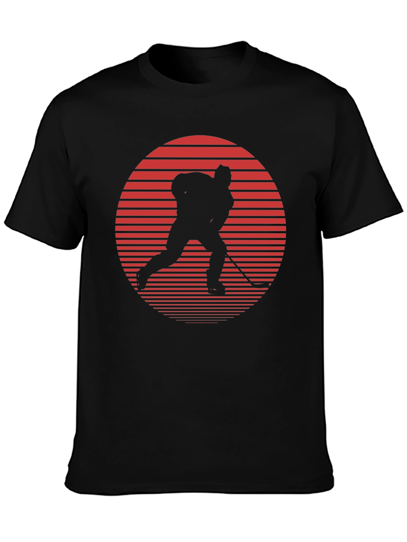 Hockey Player Graphic Tee - Retro Style