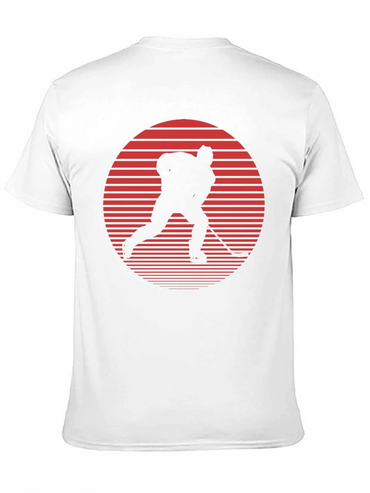 Hockey Player Graphic Tee - Retro Style