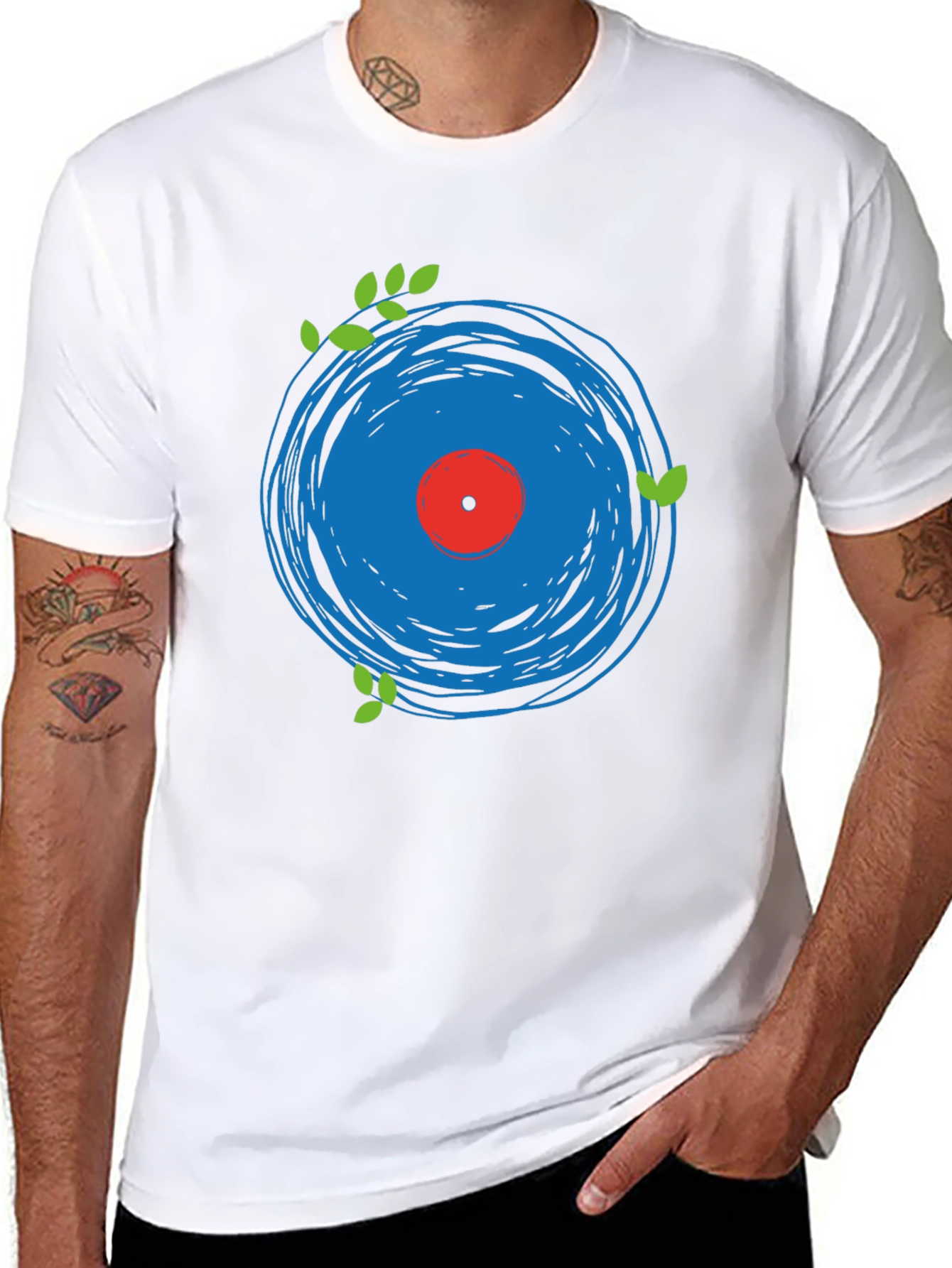 Abstract Vinyl Record Graphic Tee