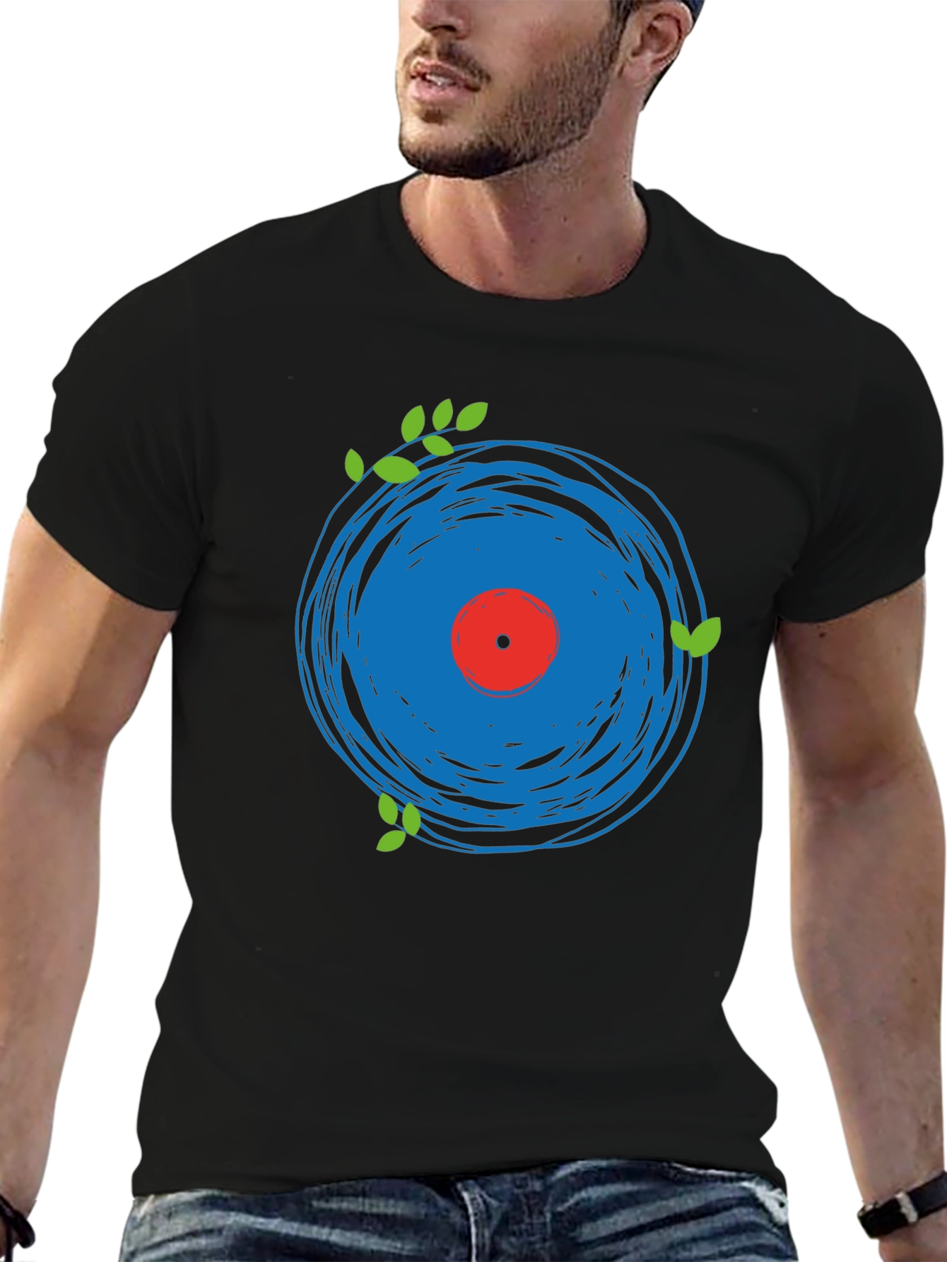 Abstract Vinyl Record Graphic Tee