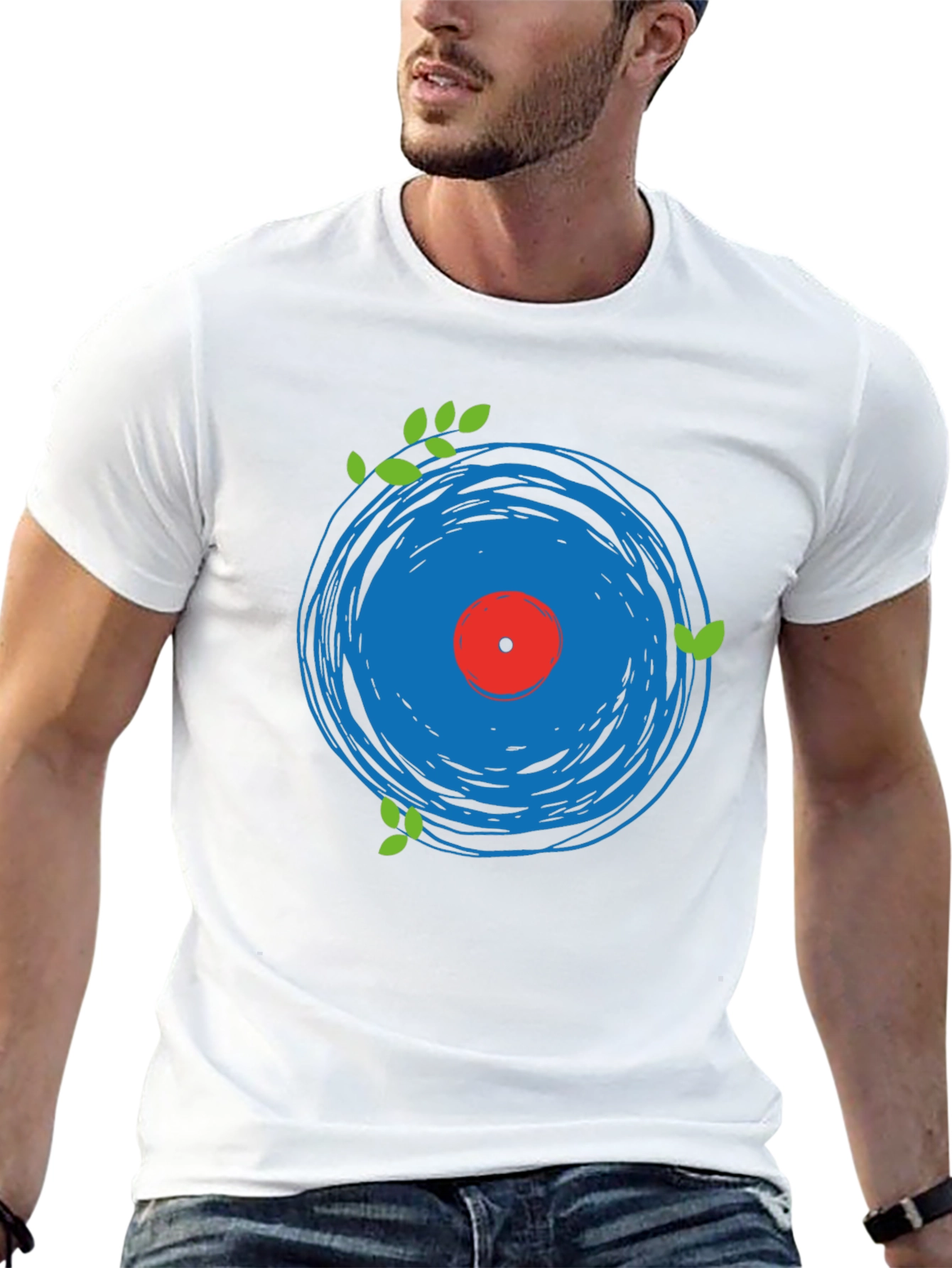 Abstract Vinyl Record Graphic Tee