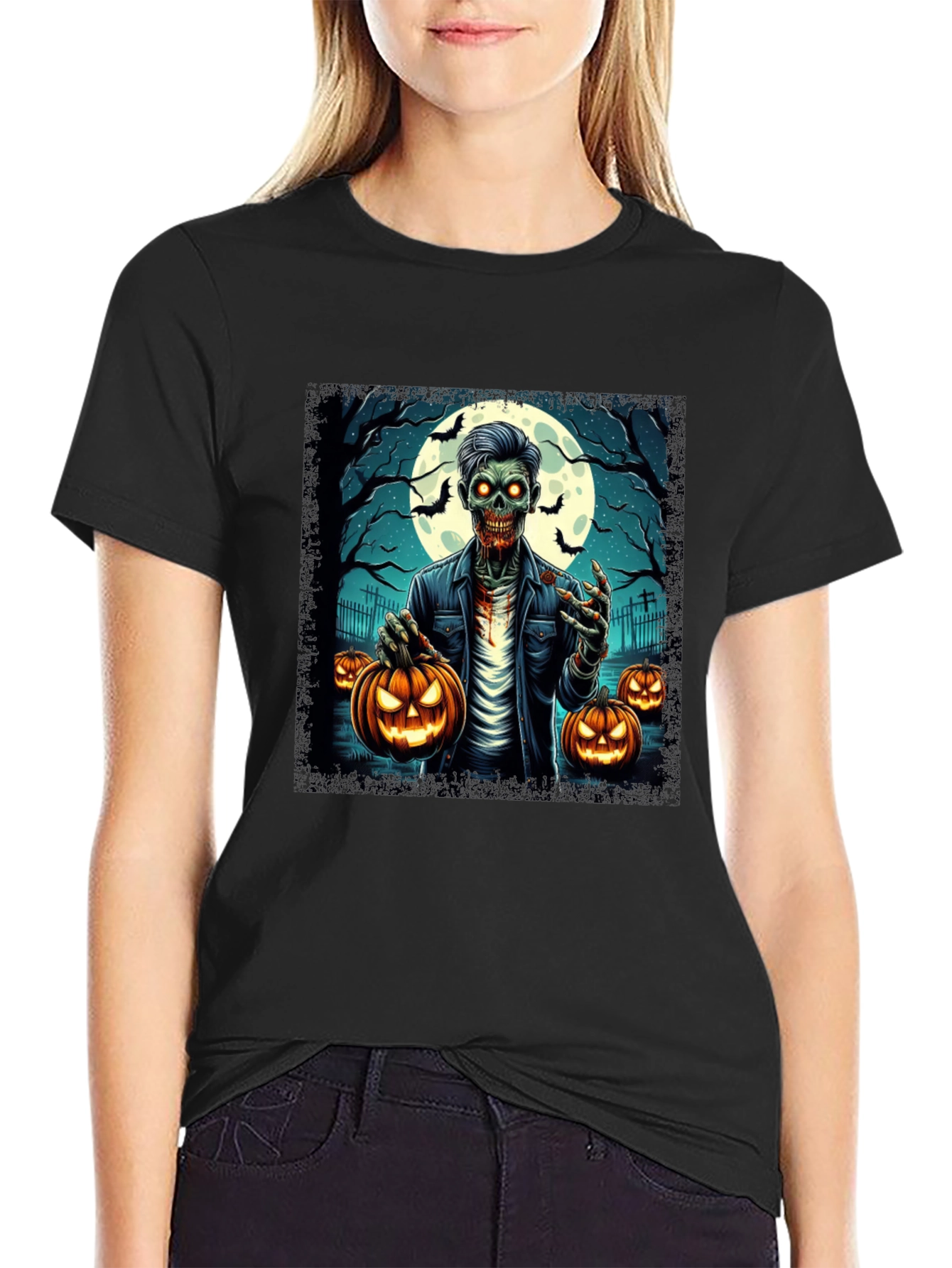 Zombie Halloween Graphic T-Shirt