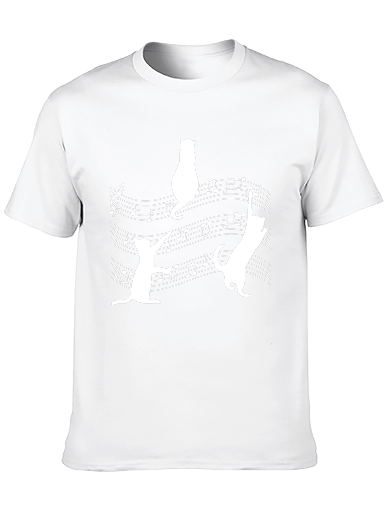 Cats on Sheet Music Black T-Shirt