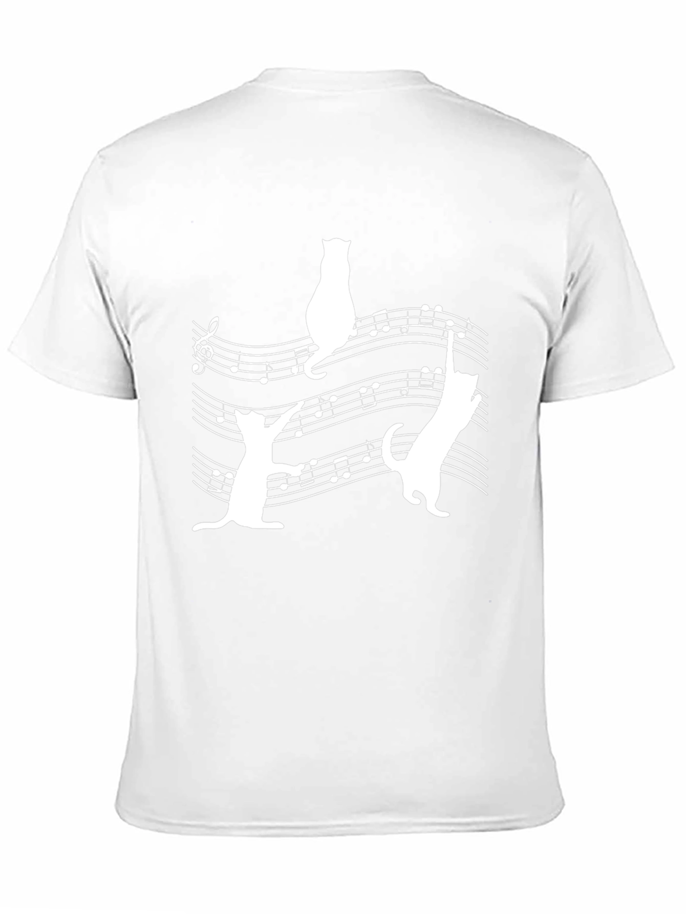 Cats on Sheet Music Black T-Shirt
