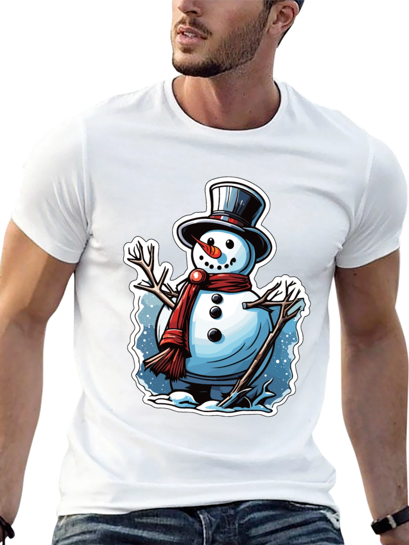 Festive Snowman Graphic Tee