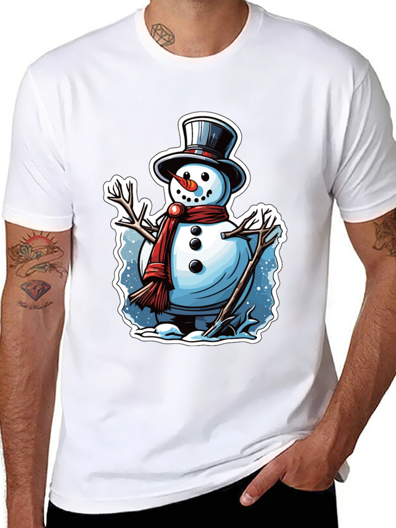 Festive Snowman Graphic Tee