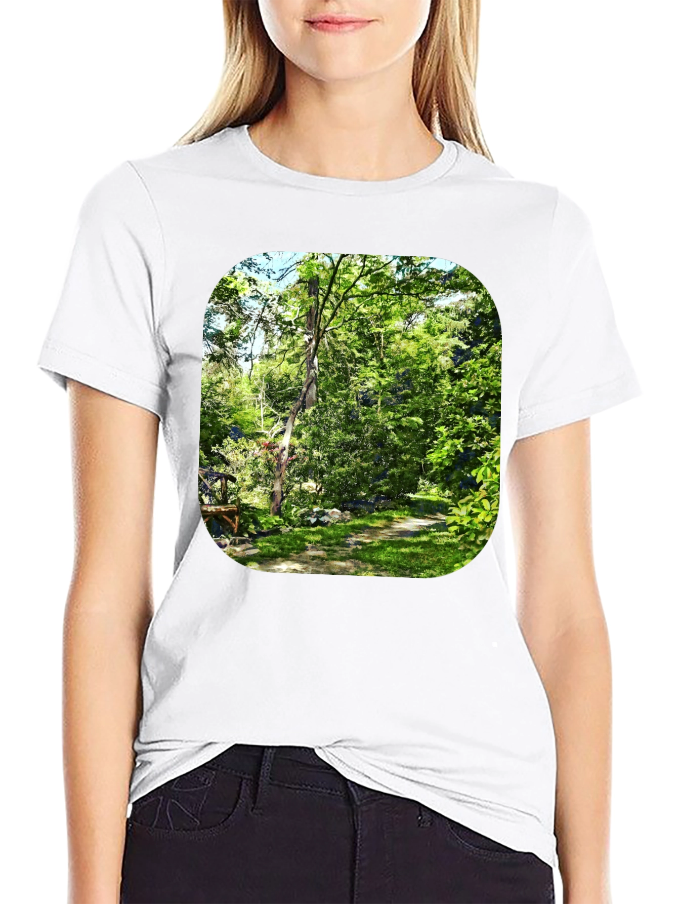 Nature Scene Graphic Black T-Shirt
