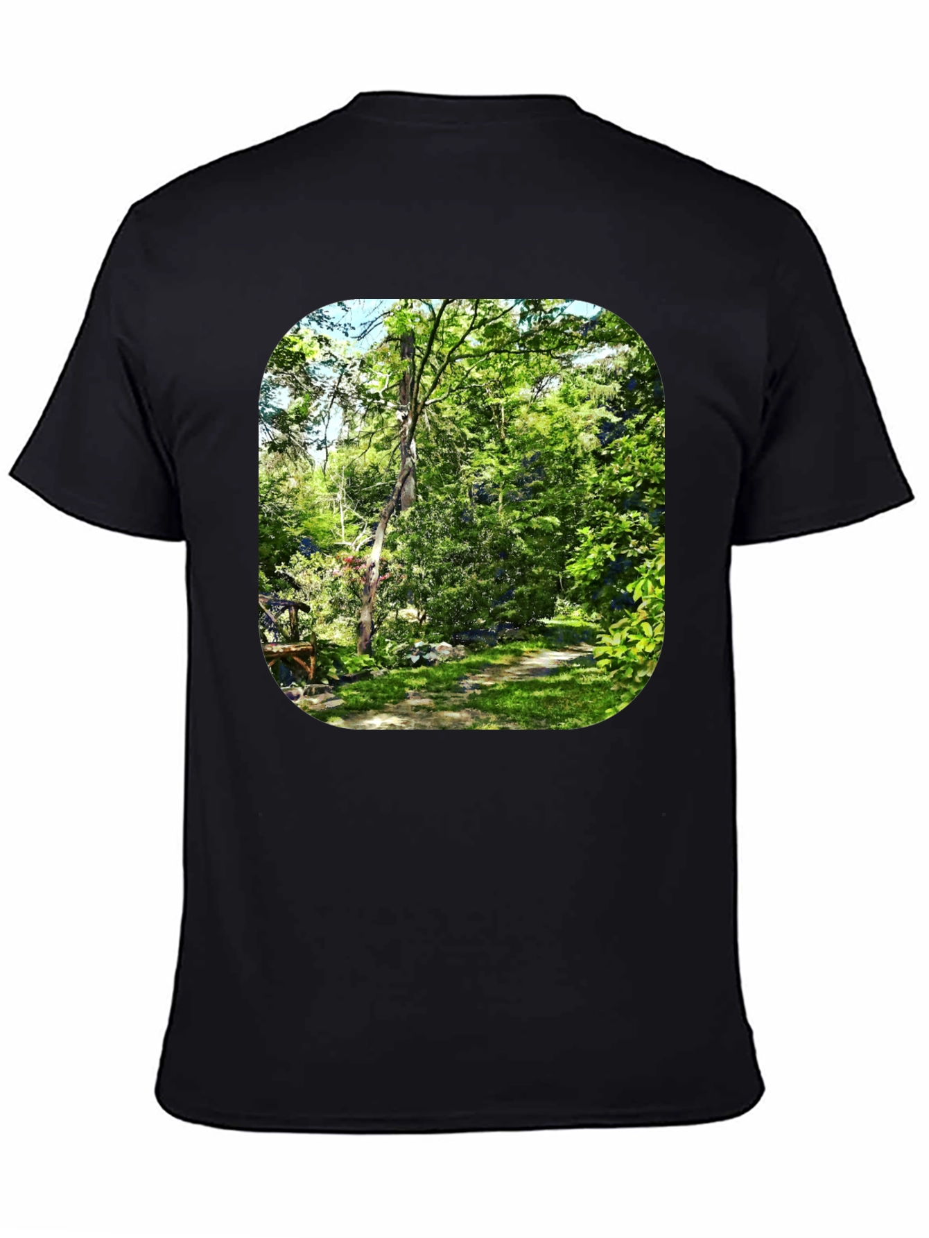 Nature Scene Graphic Black T-Shirt