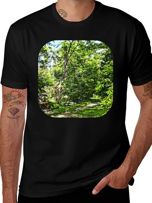 Nature Scene Graphic Black T-Shirt