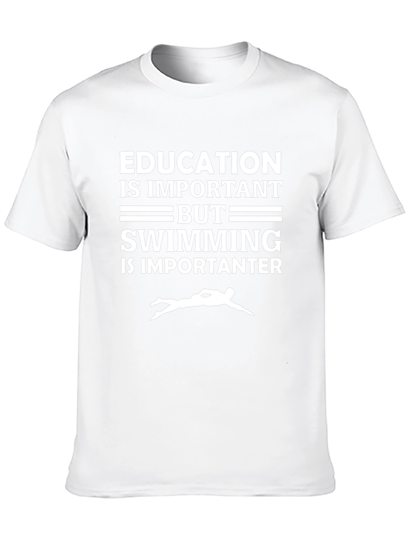 Funny Swimming T-Shirt - Education vs Swimming