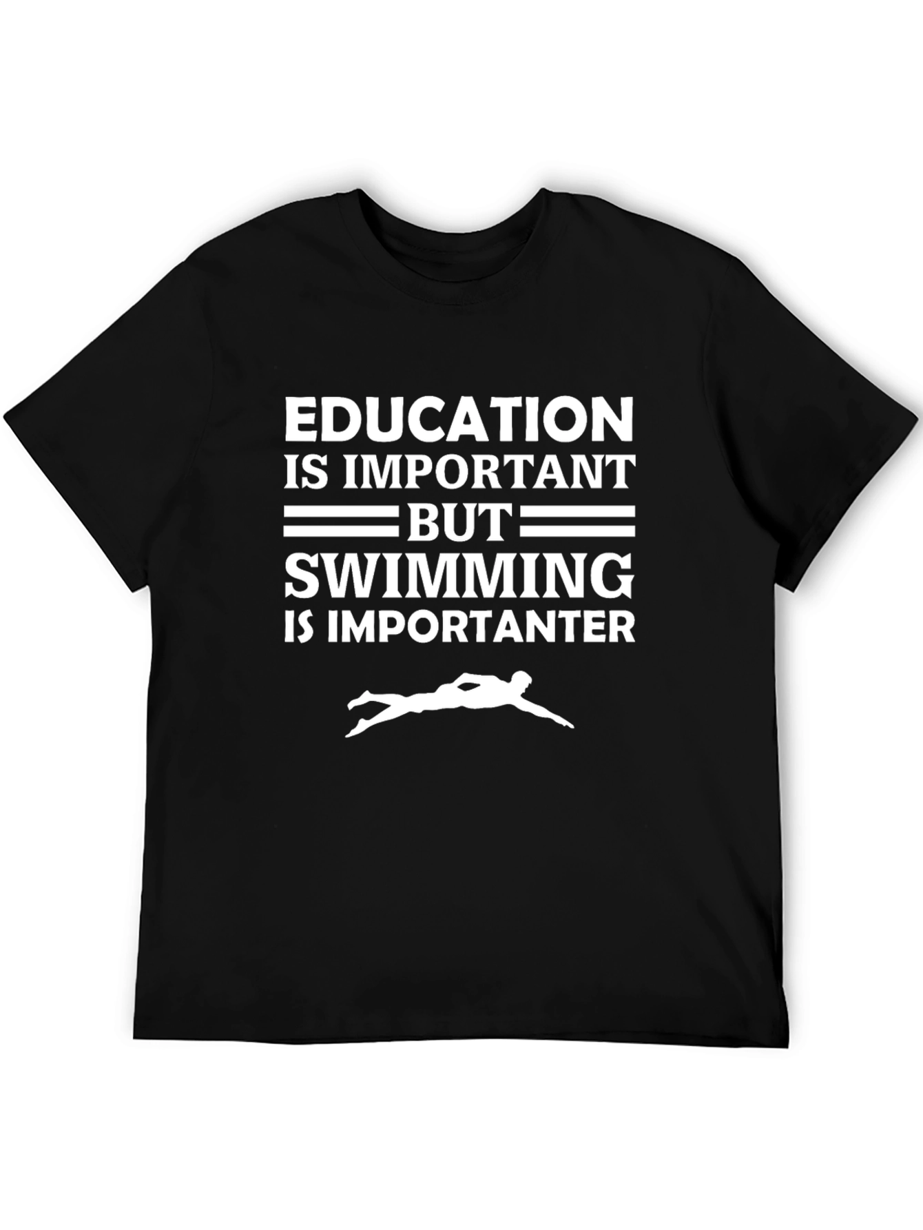 Funny Swimming T-Shirt - Education vs Swimming