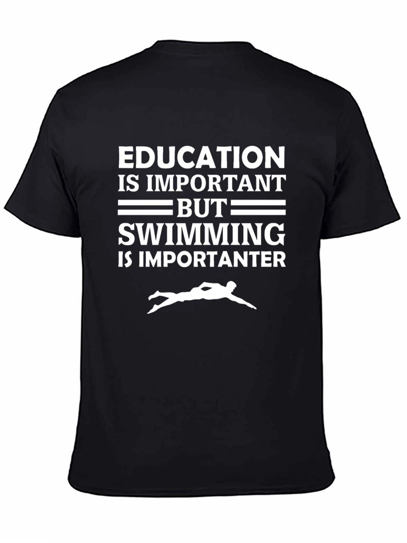 Funny Swimming T-Shirt - Education vs Swimming