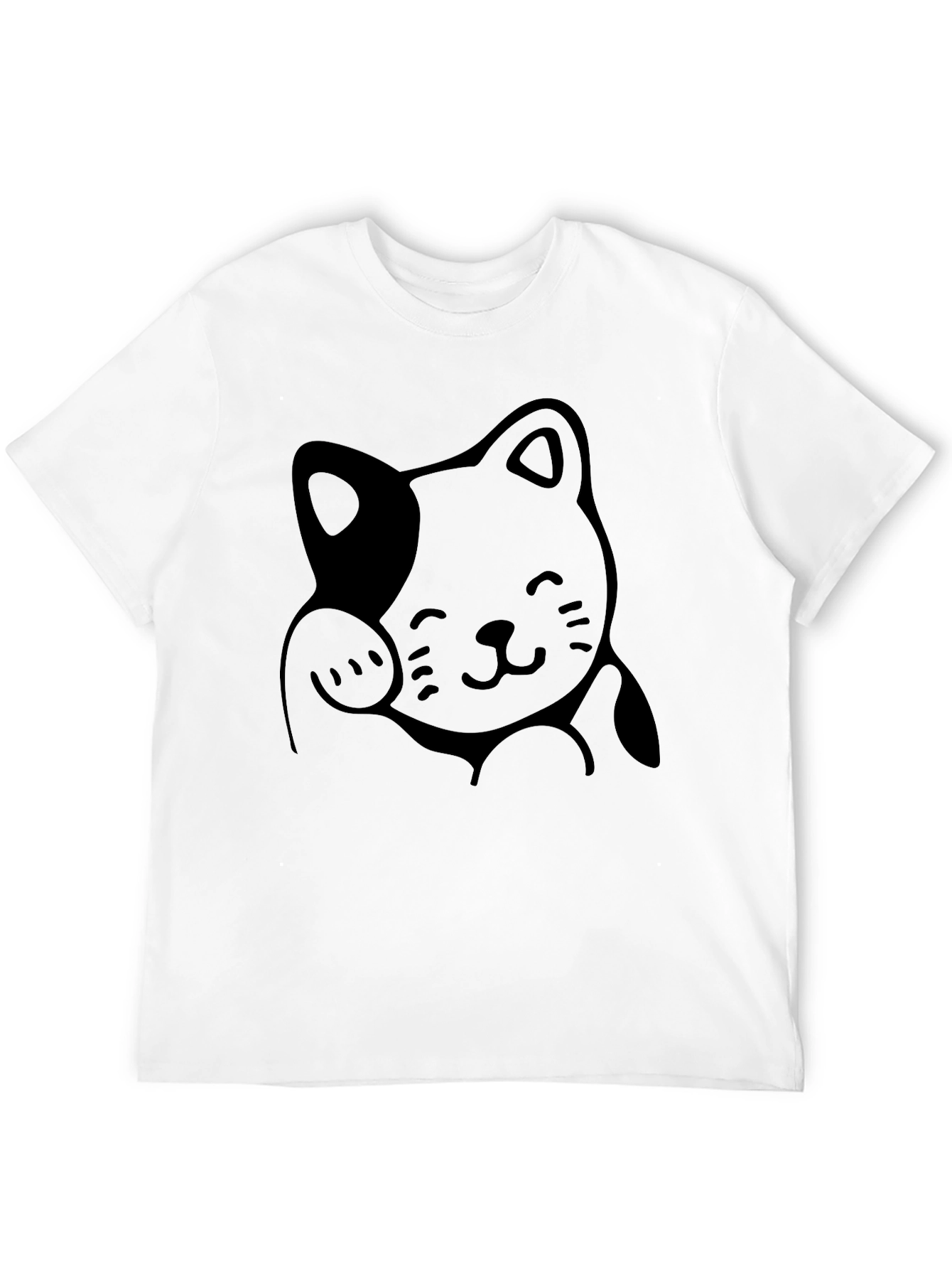 Cute Cat Graphic Tee - Soft Cotton Black T-Shirt