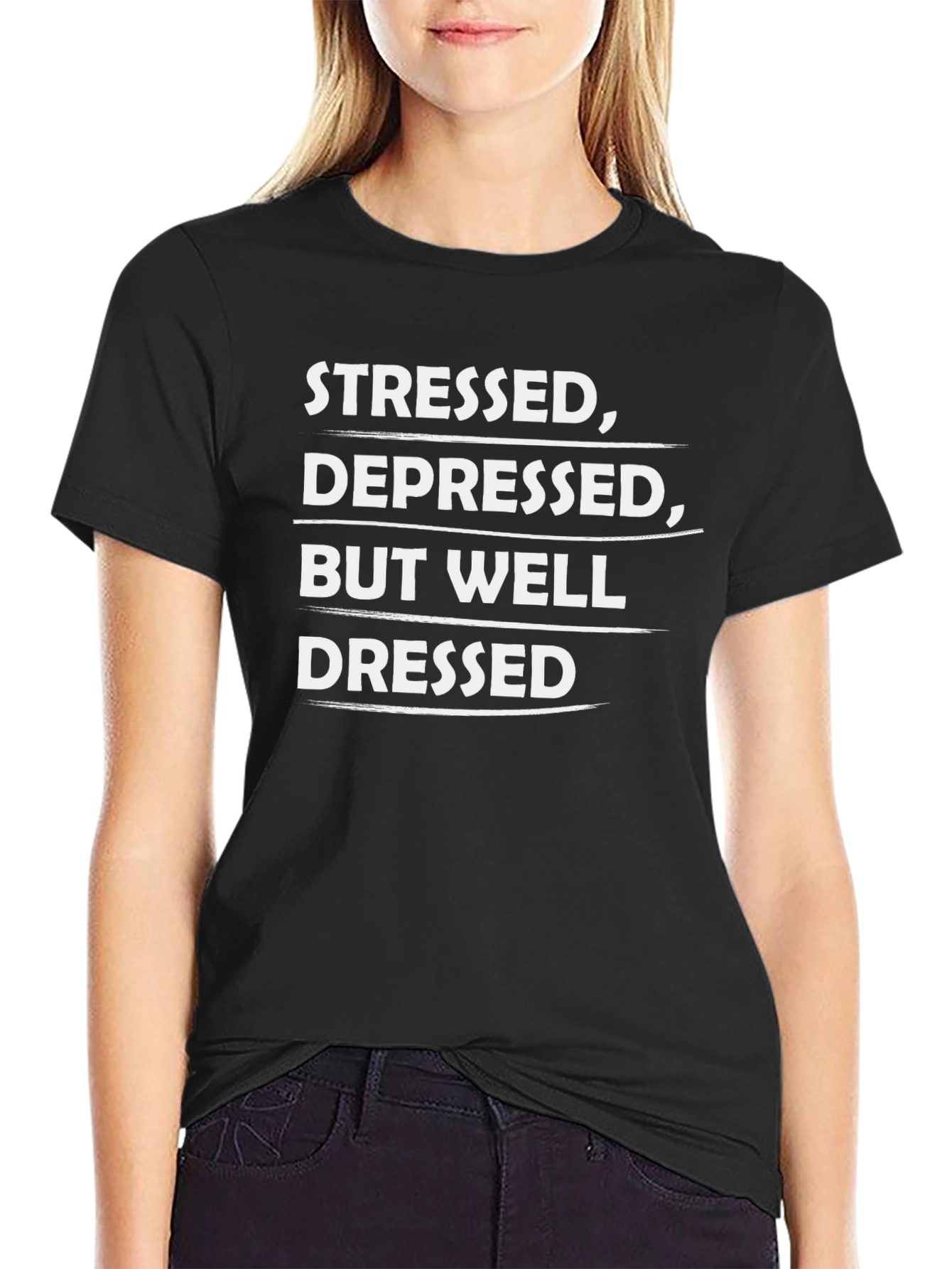 Stressed Depressed Well Dressed Graphic Tee