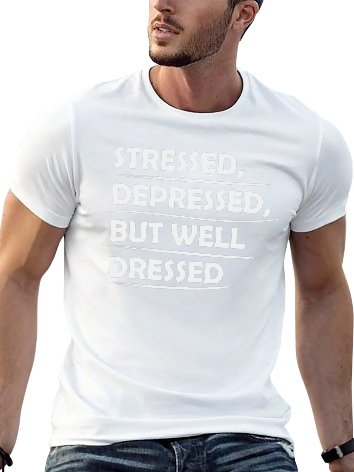 Stressed Depressed Well Dressed Graphic Tee