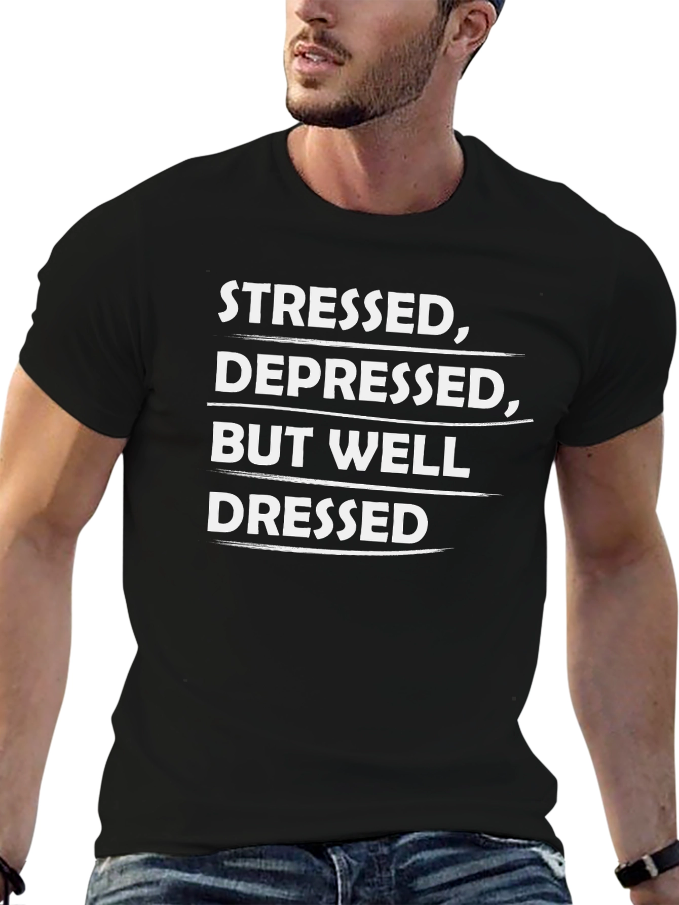 Stressed Depressed Well Dressed Graphic Tee