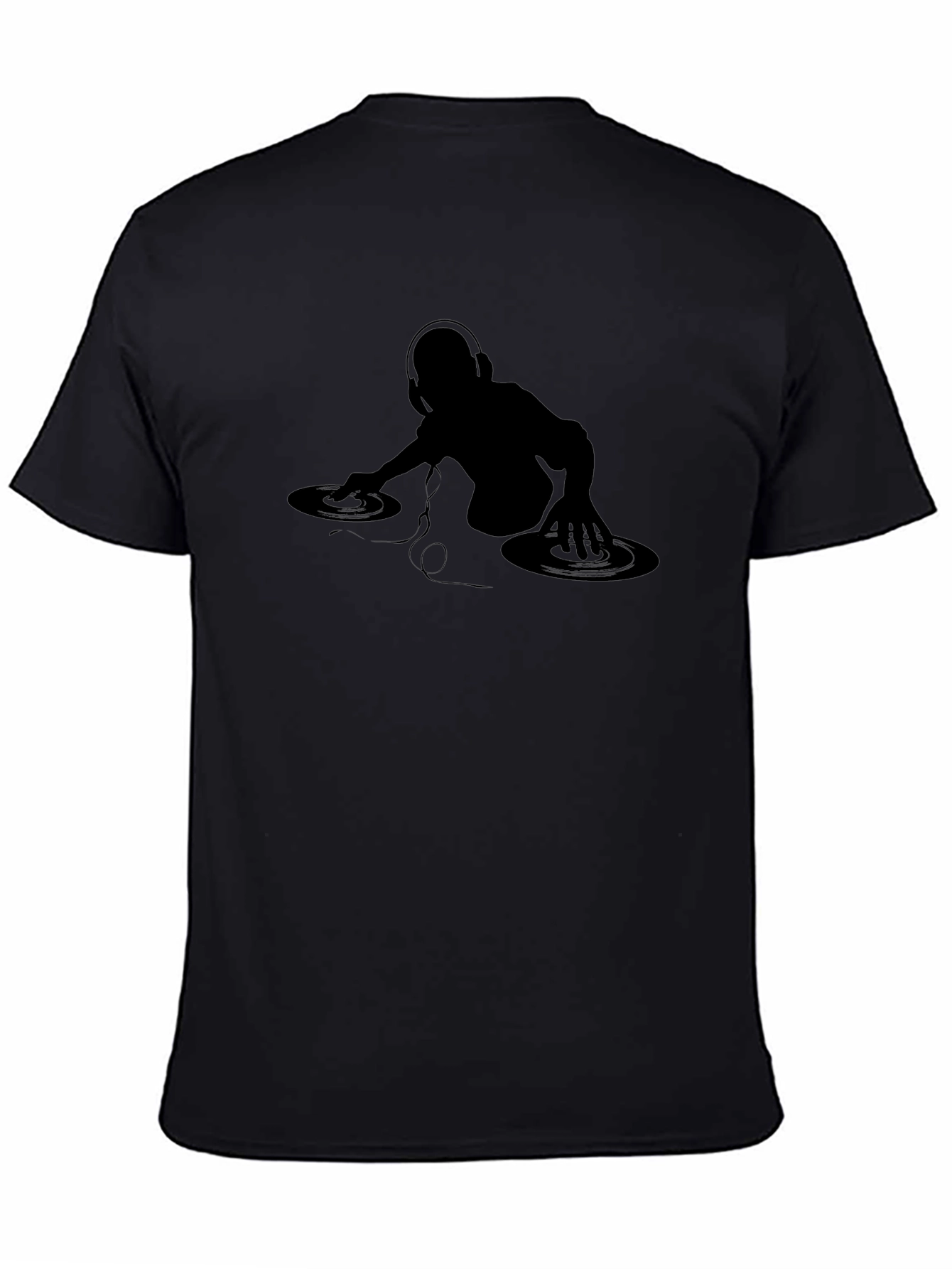 DJ Silhouette Graphic Tee - Black Cotton T-Shirt