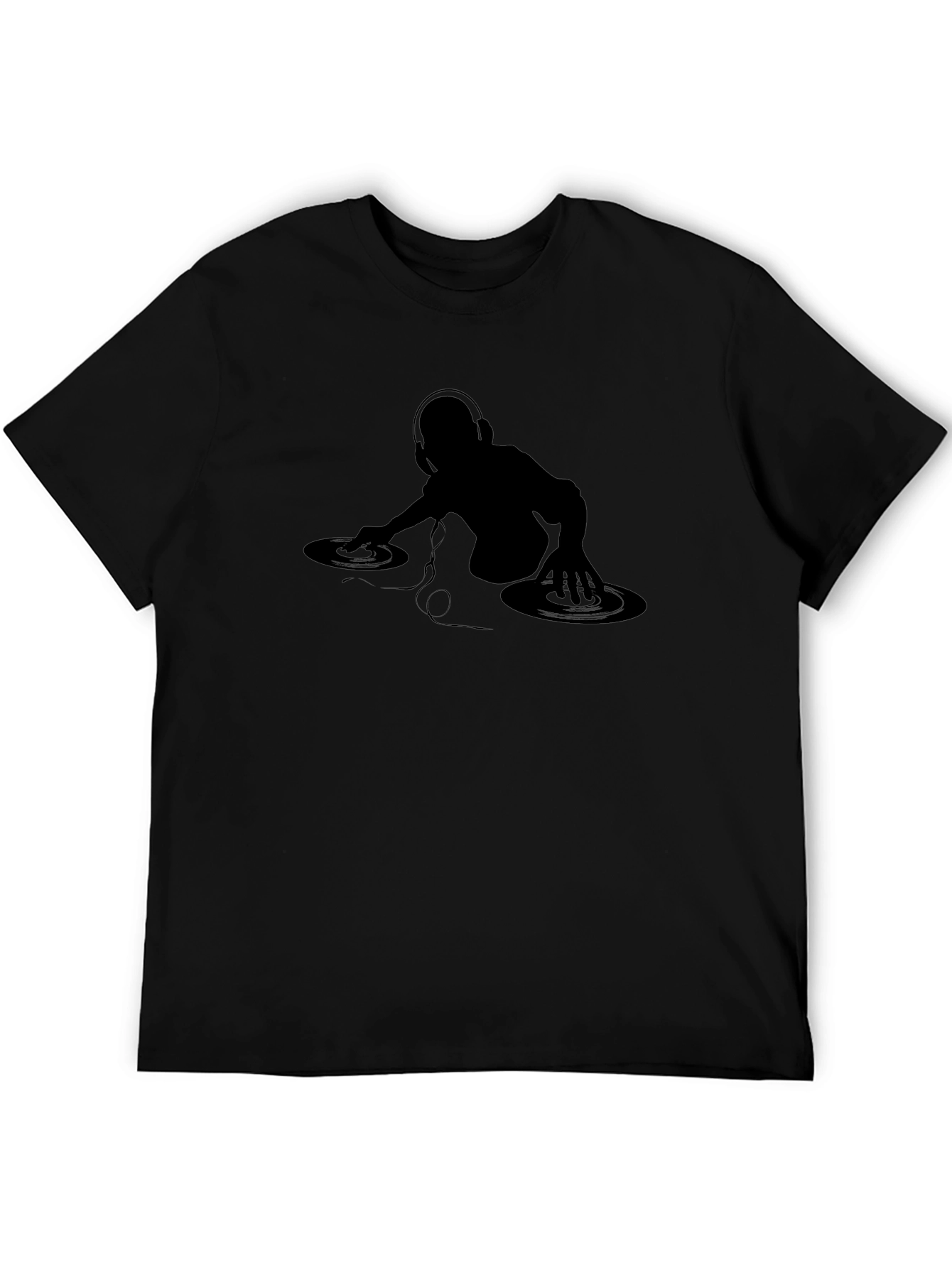 DJ Silhouette Graphic Tee - Black Cotton T-Shirt