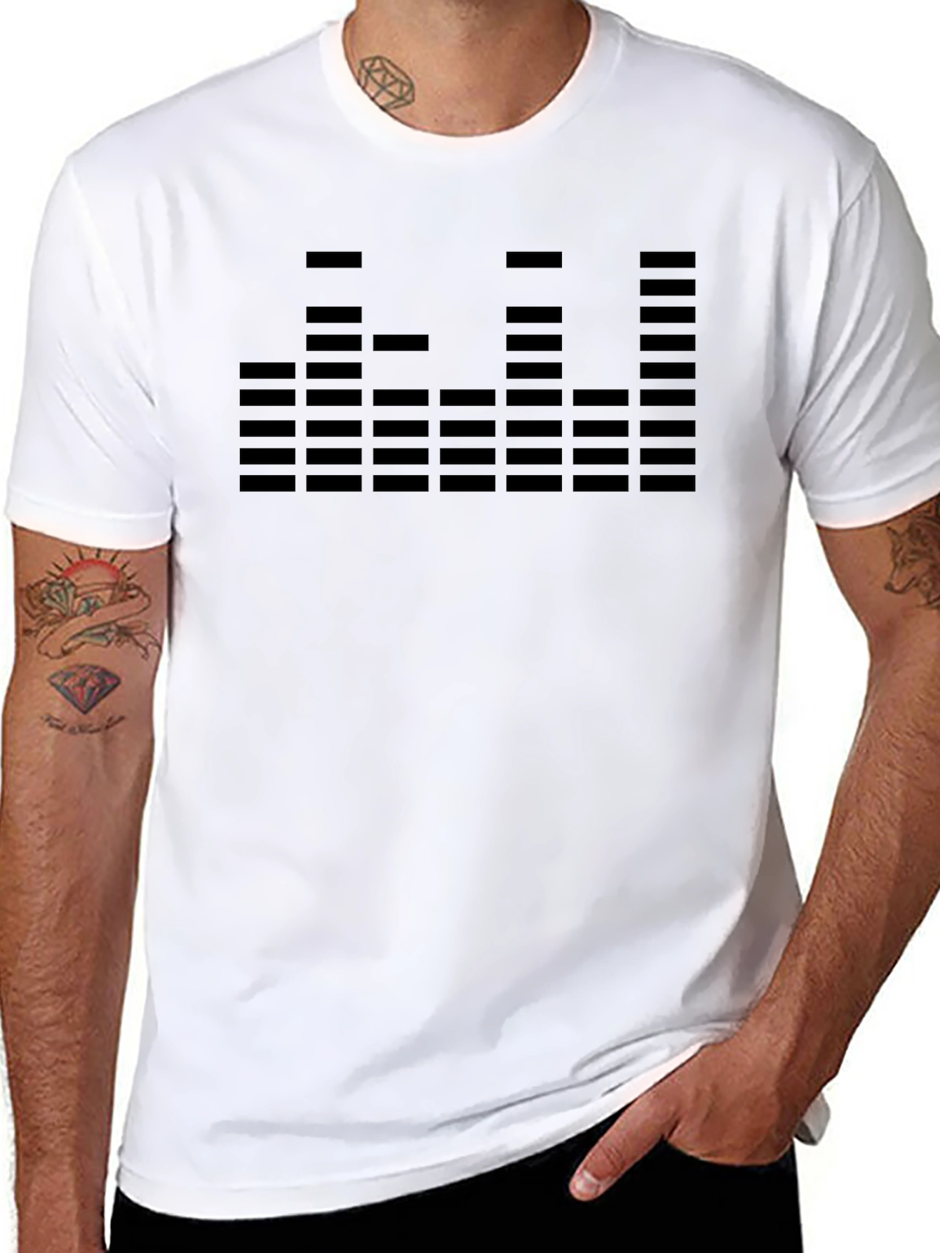 Modern Graphic Tee: Audio Equalizer Design