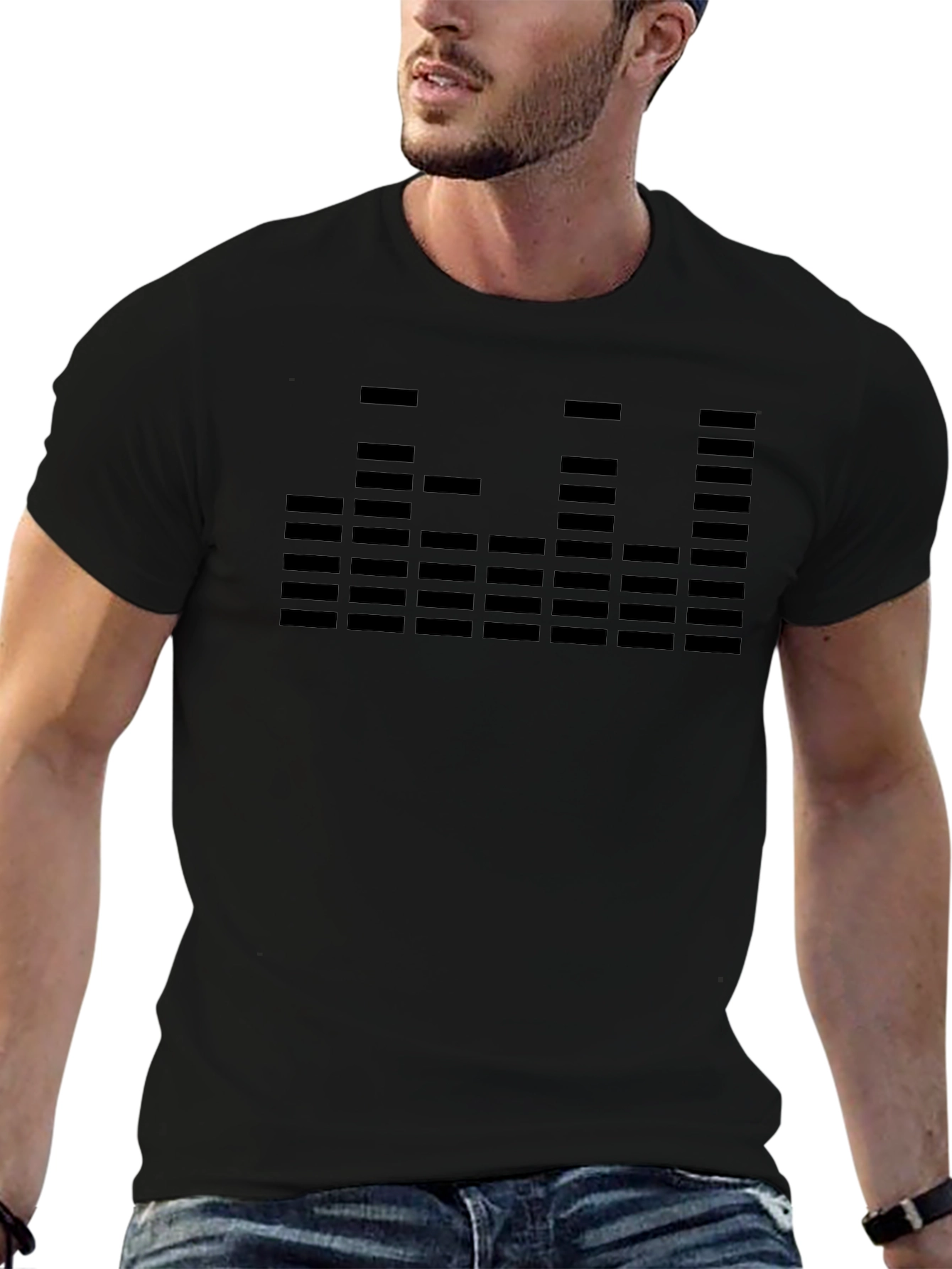 Modern Graphic Tee: Audio Equalizer Design