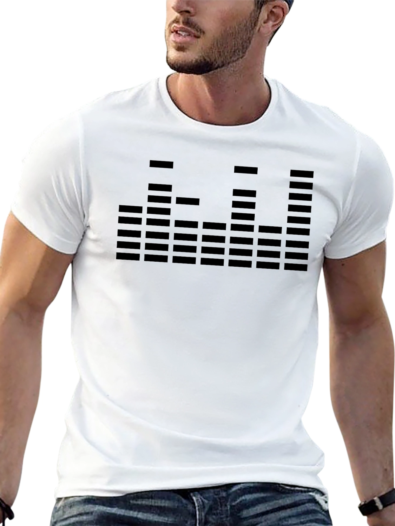 Modern Graphic Tee: Audio Equalizer Design